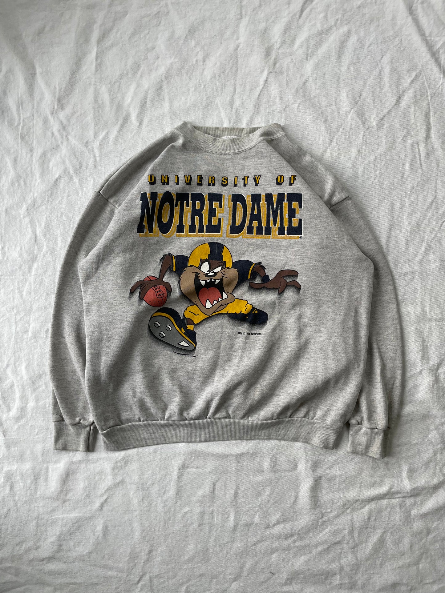 Vintage Notre Dame Taz Football Crewneck XLarge