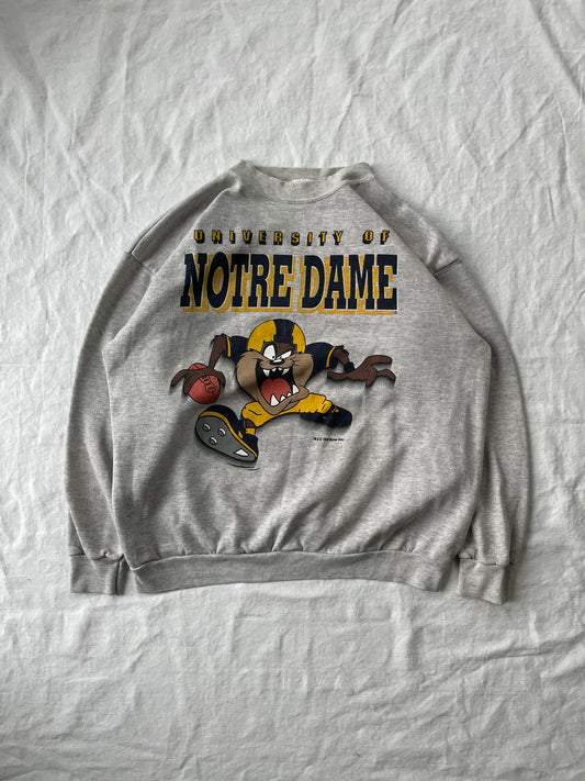 Vintage Notre Dame Taz Football Crewneck XLarge