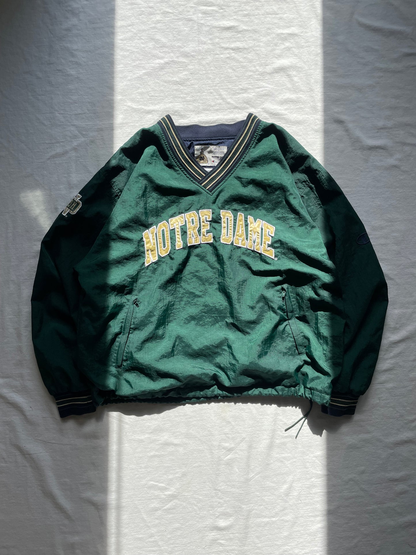 Vintage Notre Dame Green Pullover Windbreaker Large/XLarge