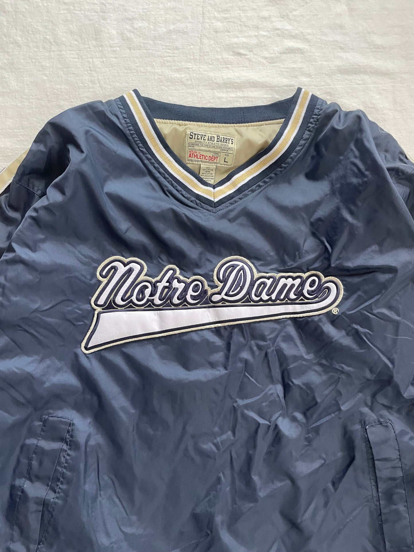 Vintage Notre Dame Windbreaker Pullover Large