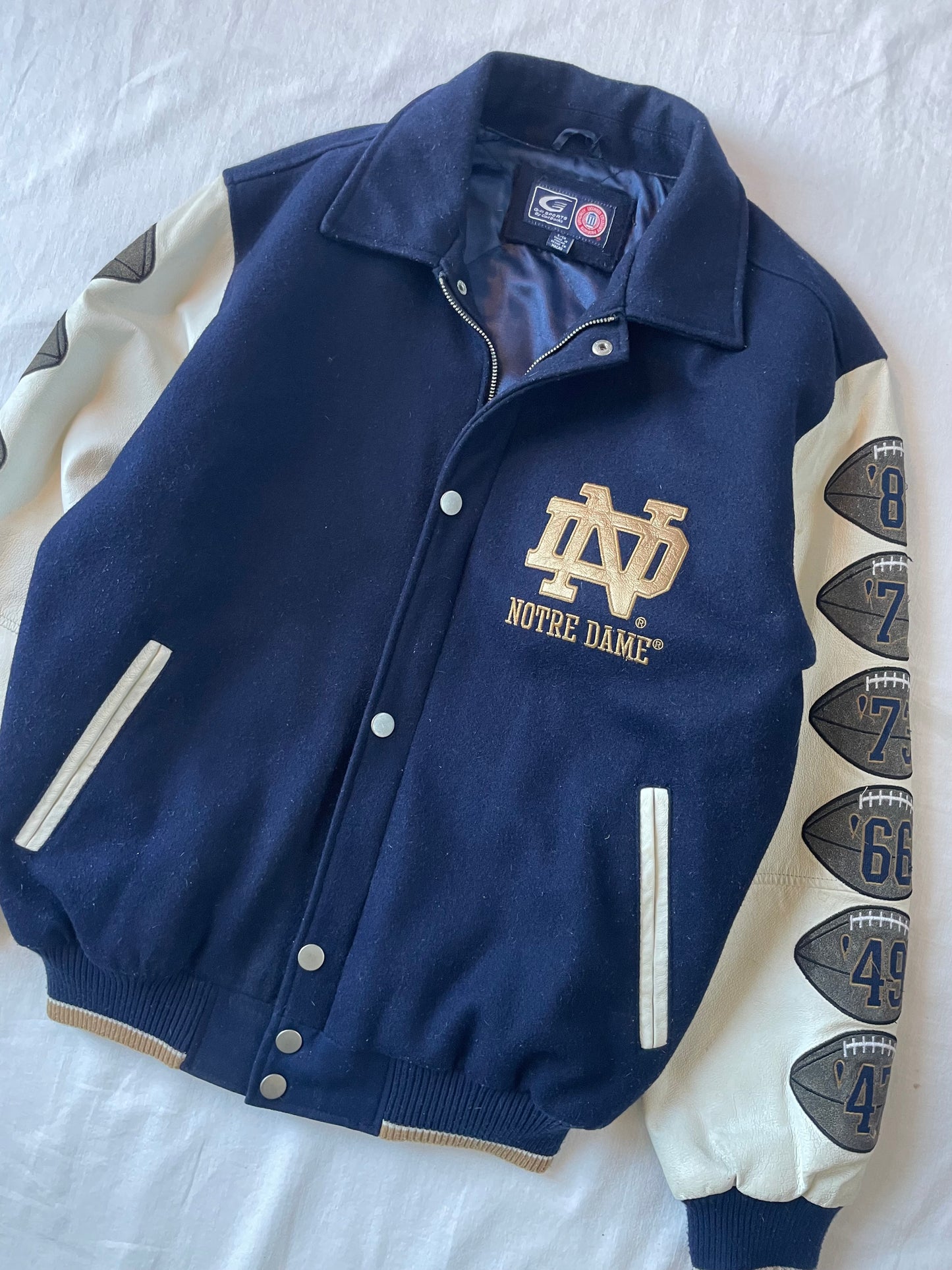 Vintage Notre Dame Nation Champions Varsity Jacket Large