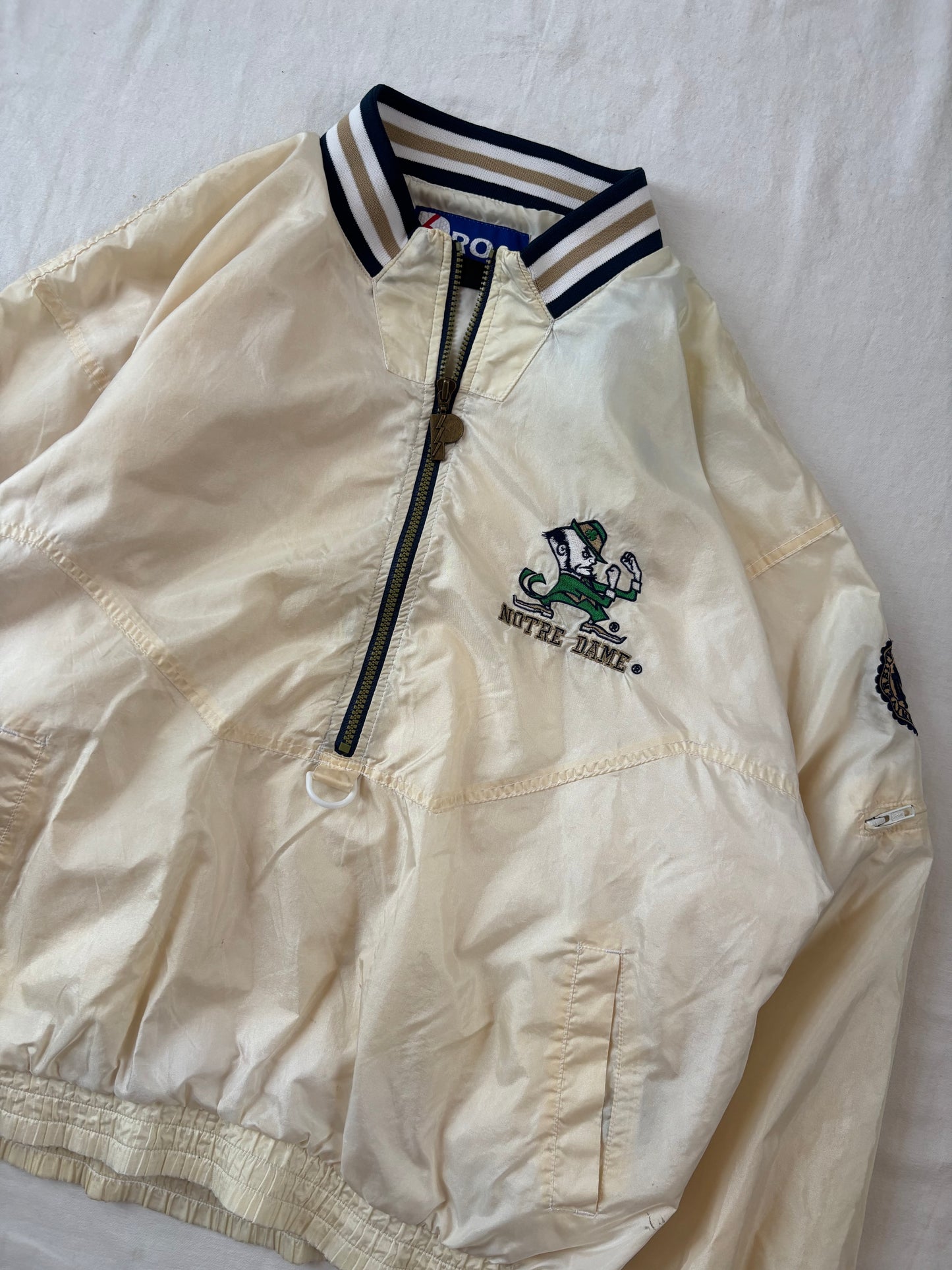 Vintage Notre Dame Windbreaker Jacket Large
