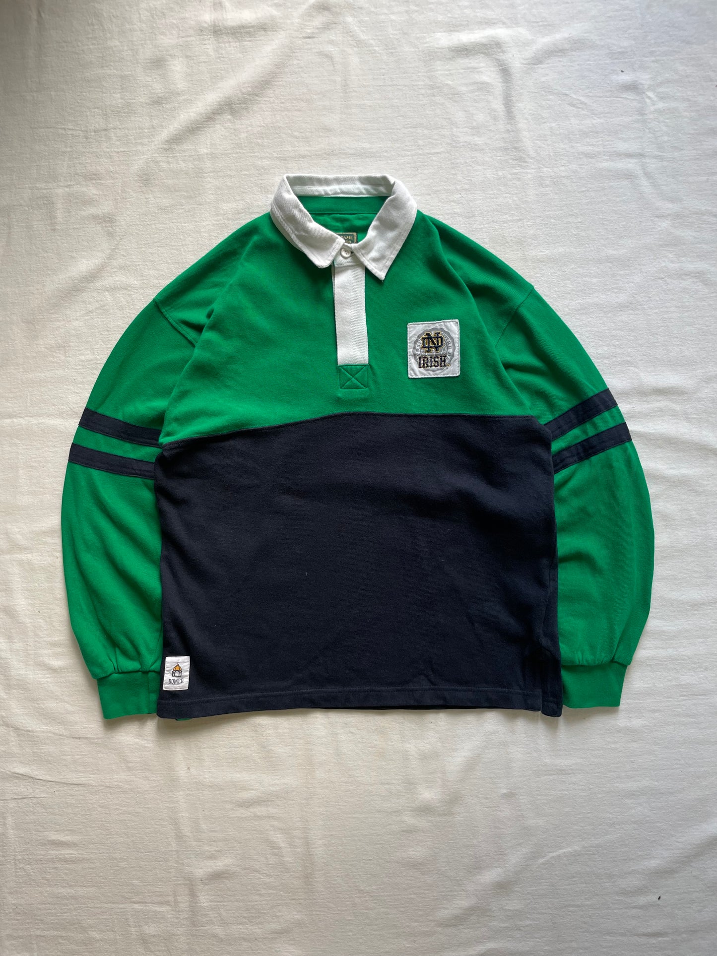 Vintage Notre Dame Green Irish Rugby Polo Small