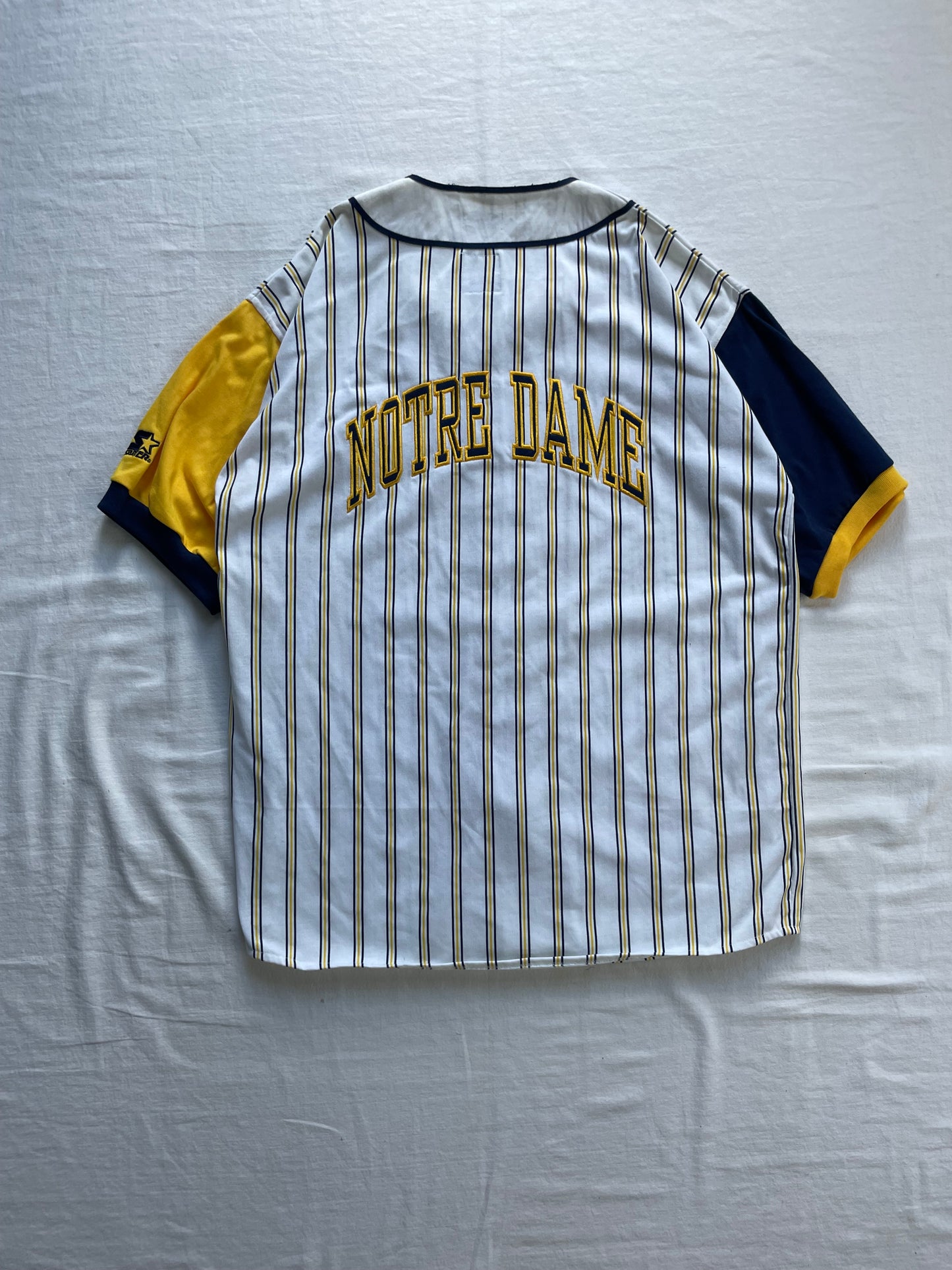 Vintage Notre Dame Pinstriped Baseball Jersey Large/XLarge