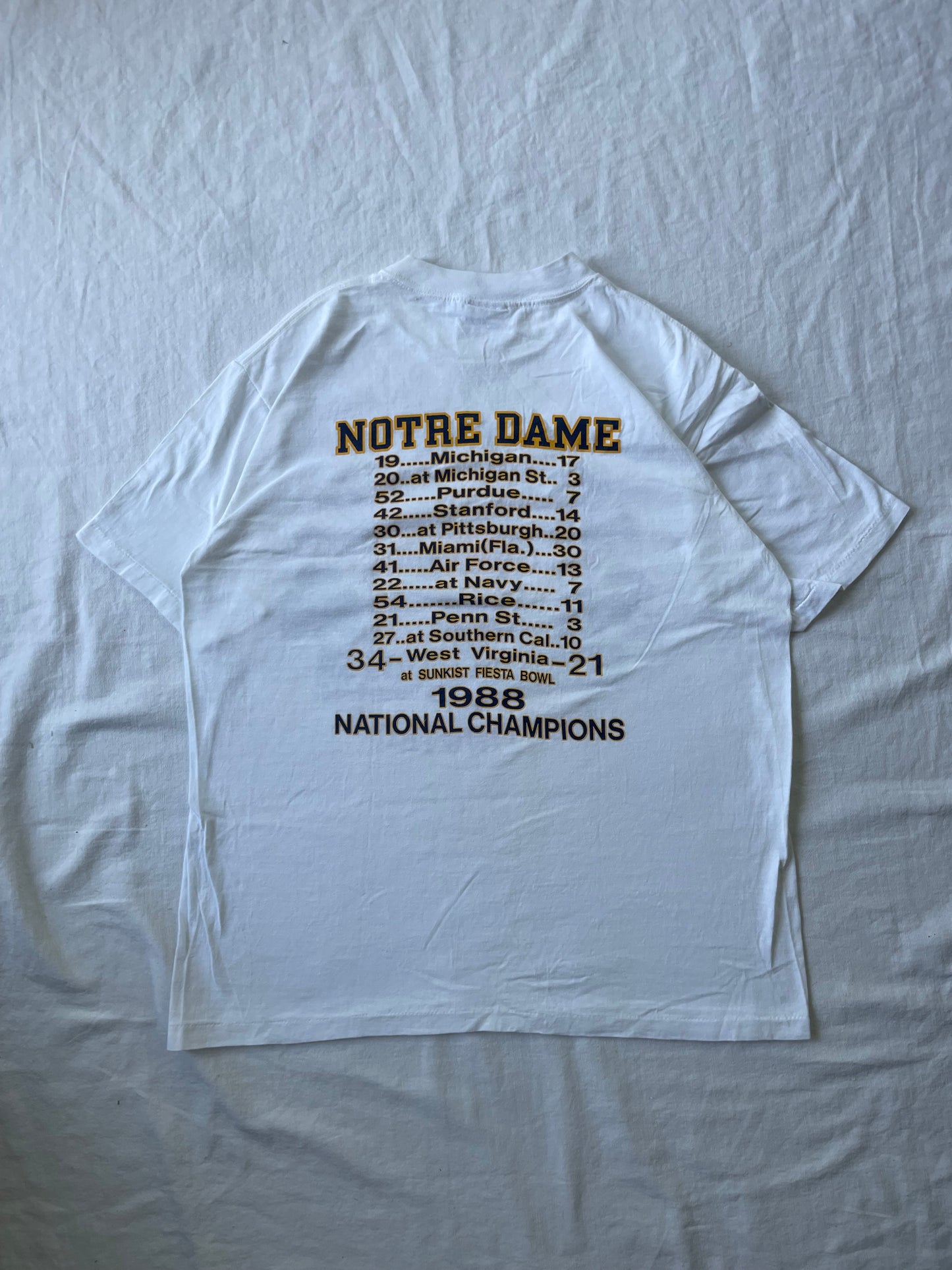 Vintage 1988 Notre Dame National Champions Tee XLarge