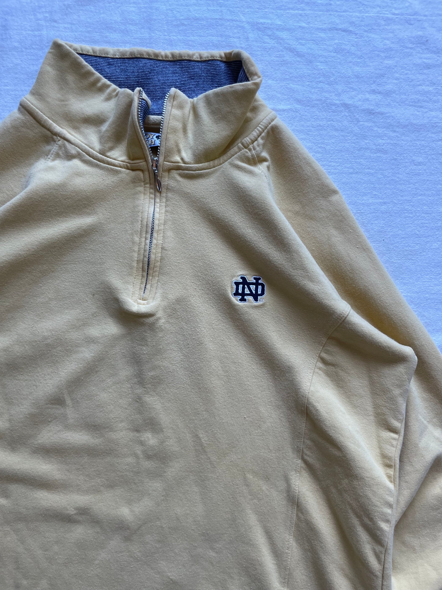 Vintage Notre Dame Gold Womens Quarter Zip Large
