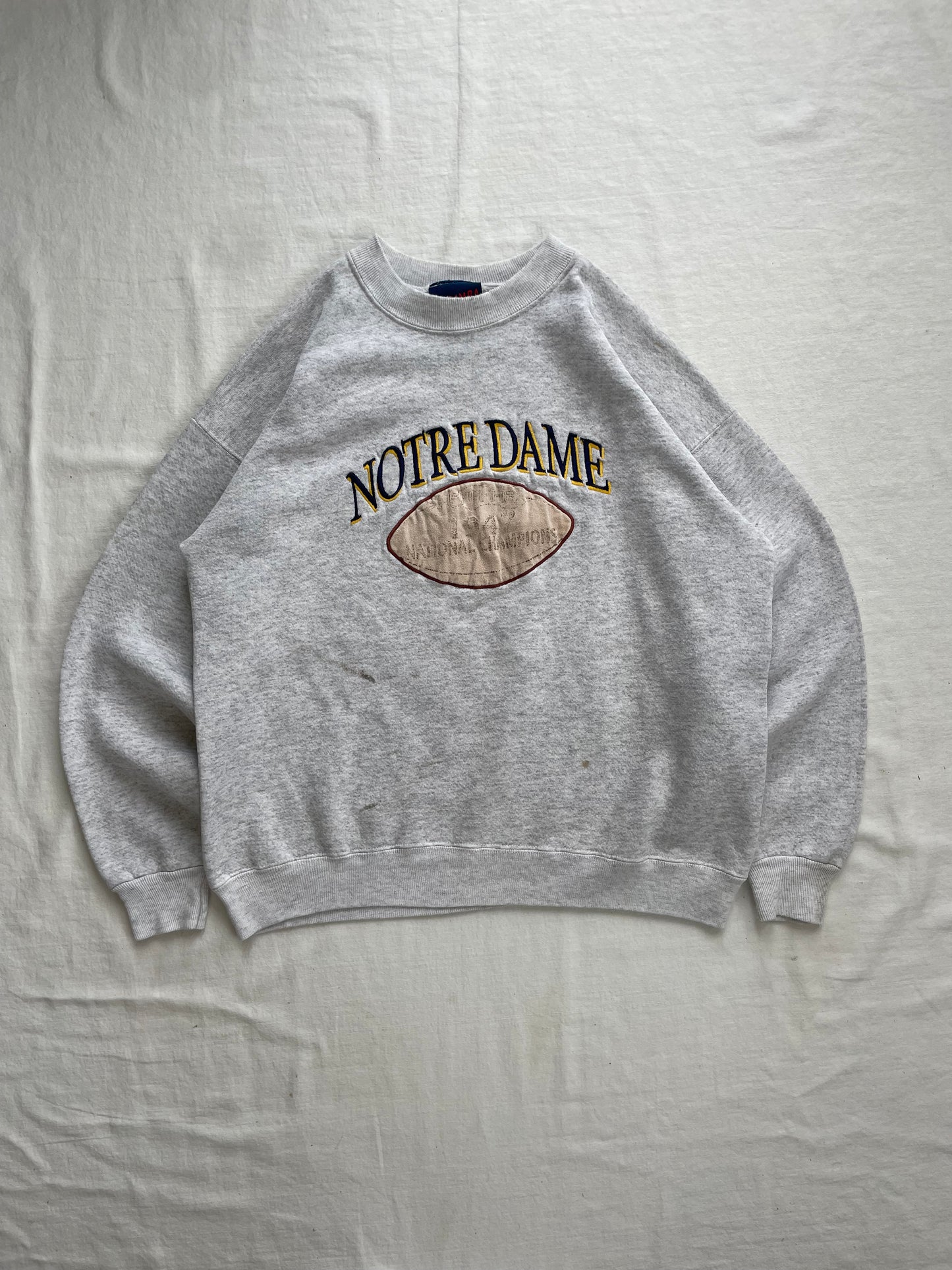 Vintage Notre Dame National Champions Crewneck Large/XLarge