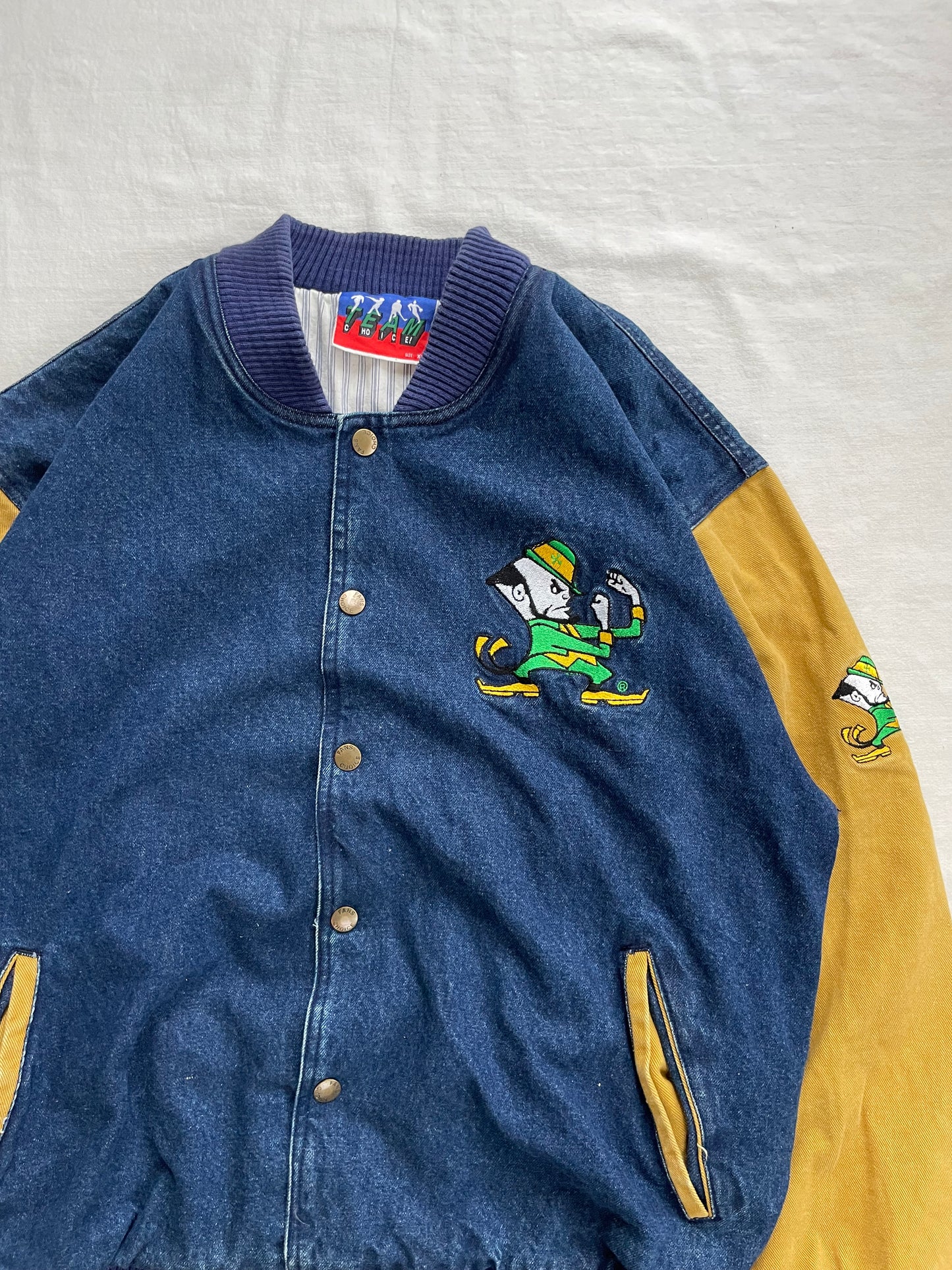 Vintage Notre Dame Denim Jacket XLarge