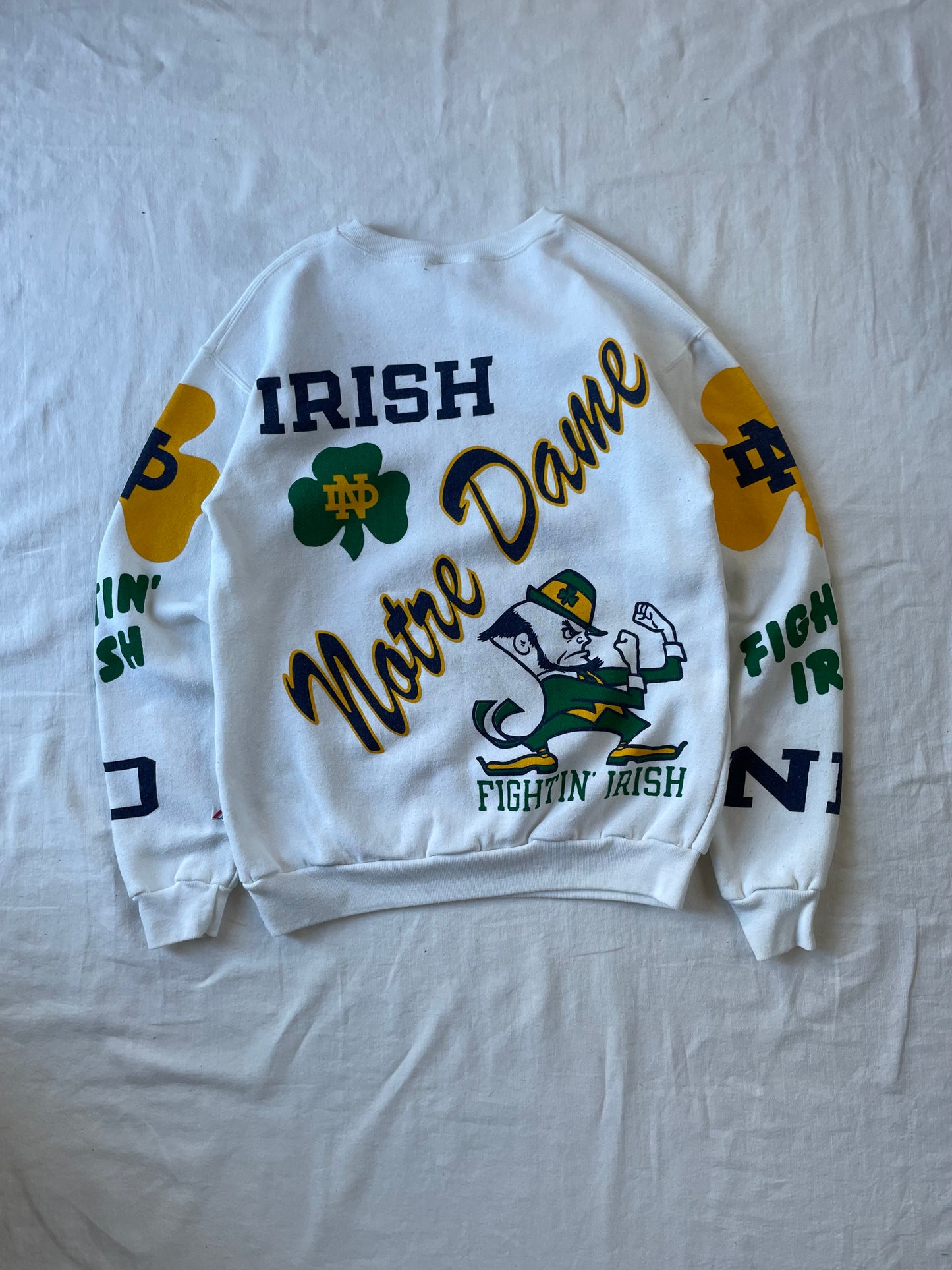 Vintage Notre Dame All Over Print Crewneck Medium