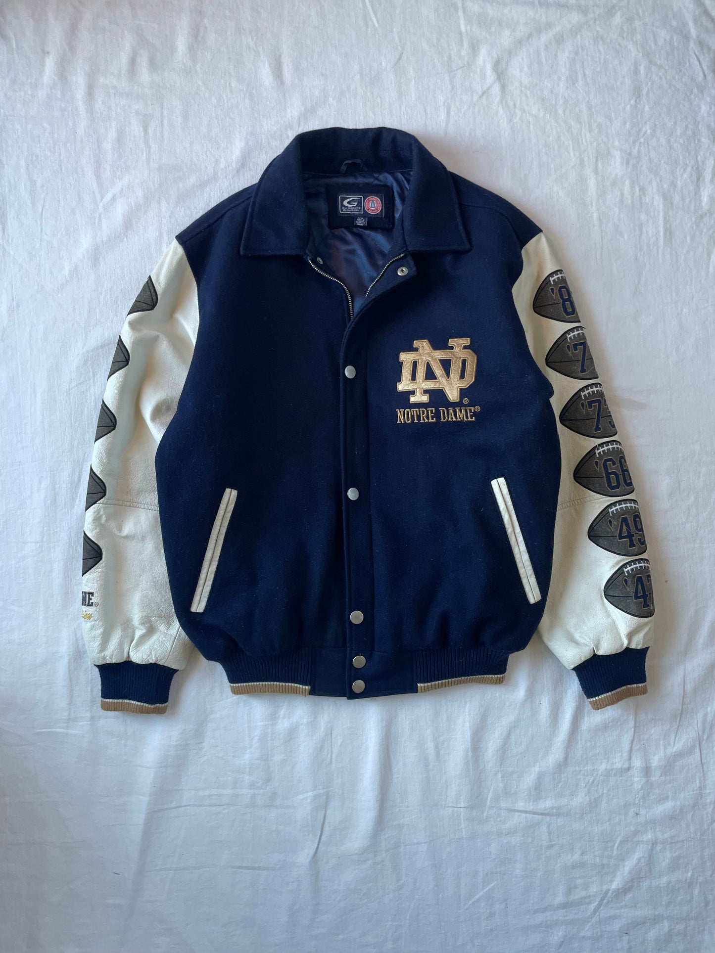 Vintage Notre Dame Nation Champions Varsity Jacket Large