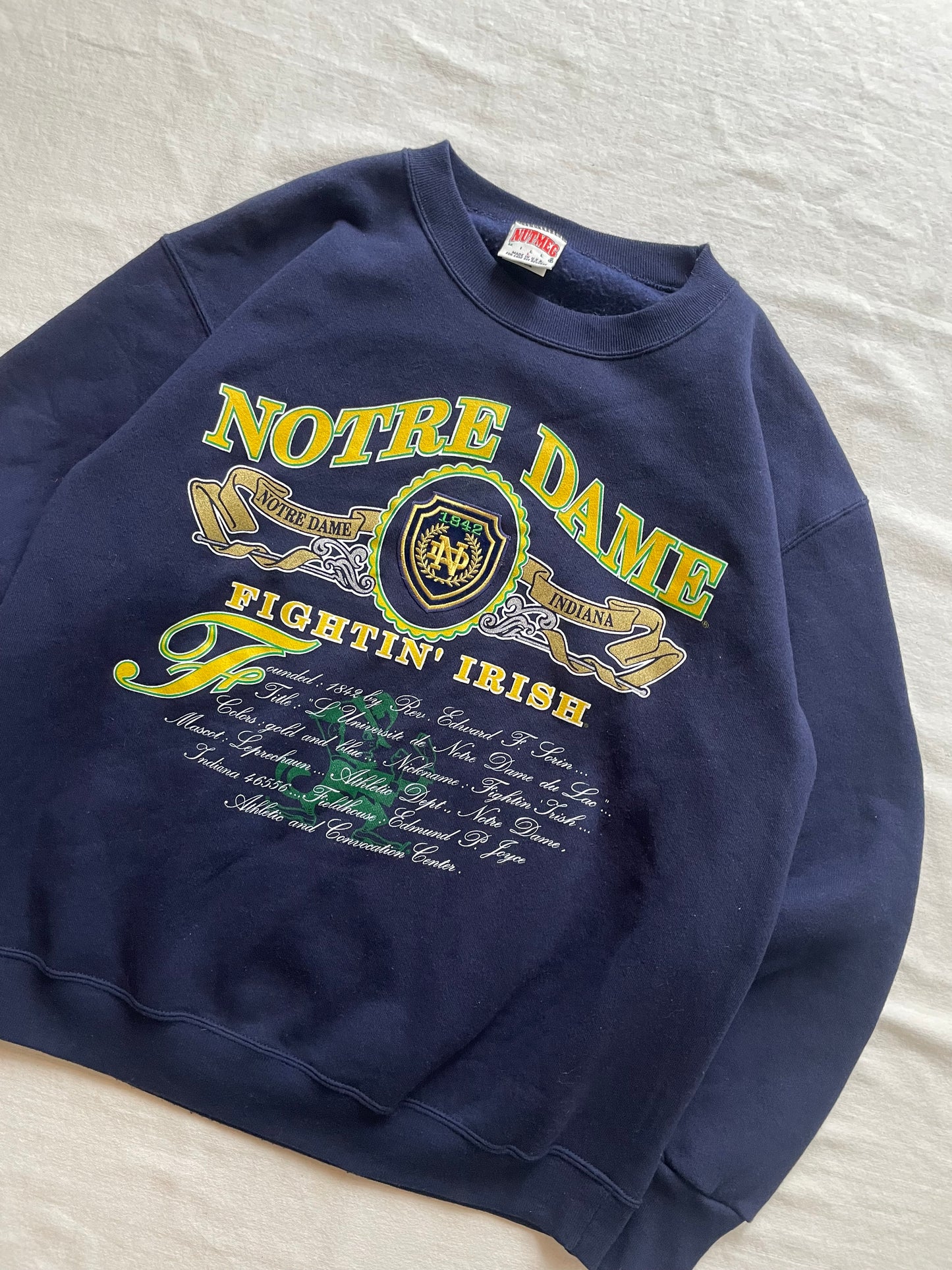 Vintage Notre Dame Crewneck Sweatshirt Large