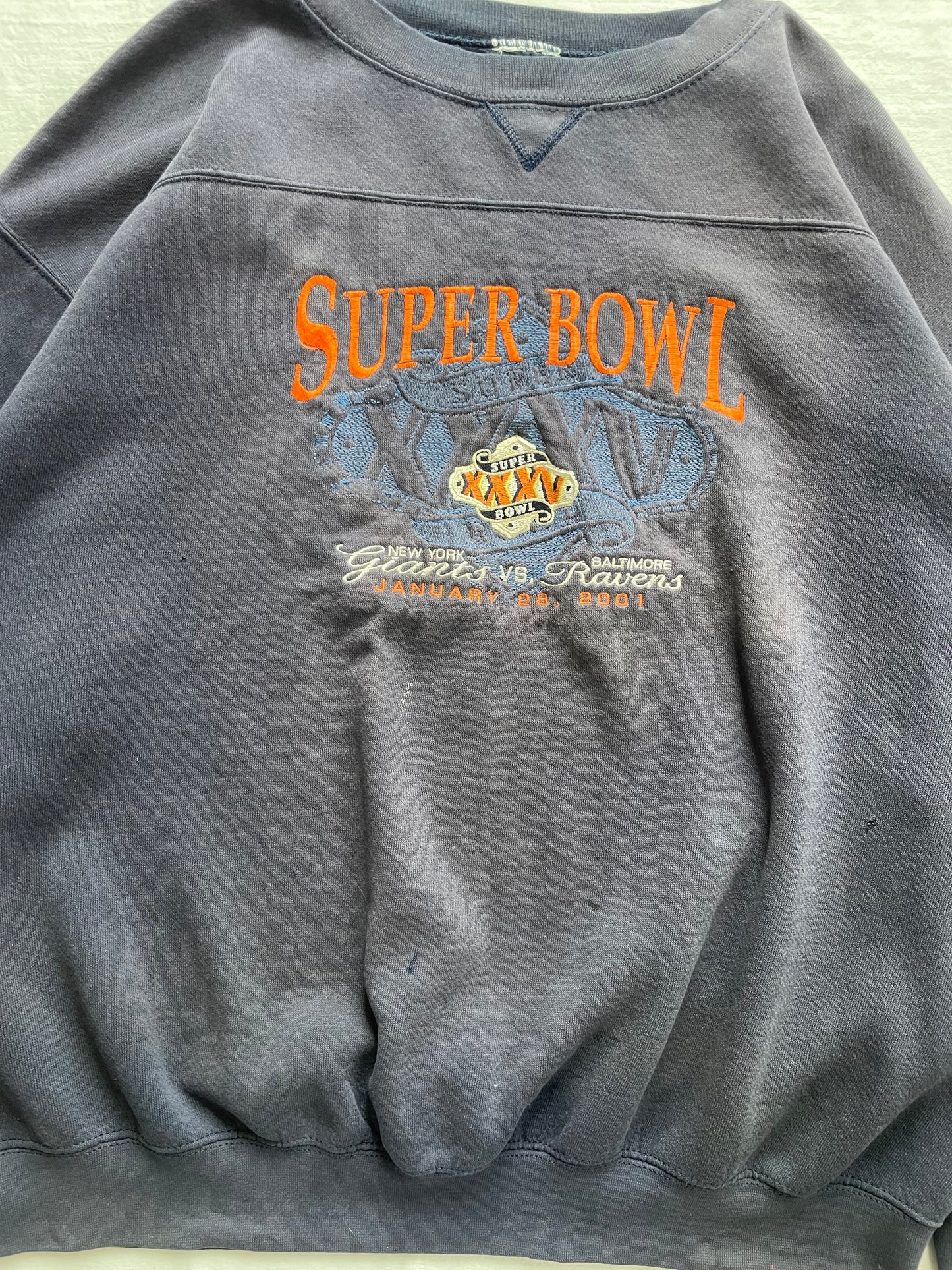 Vintage 2001 Super Bowl Giants vs. Ravens Crewneck XLarge