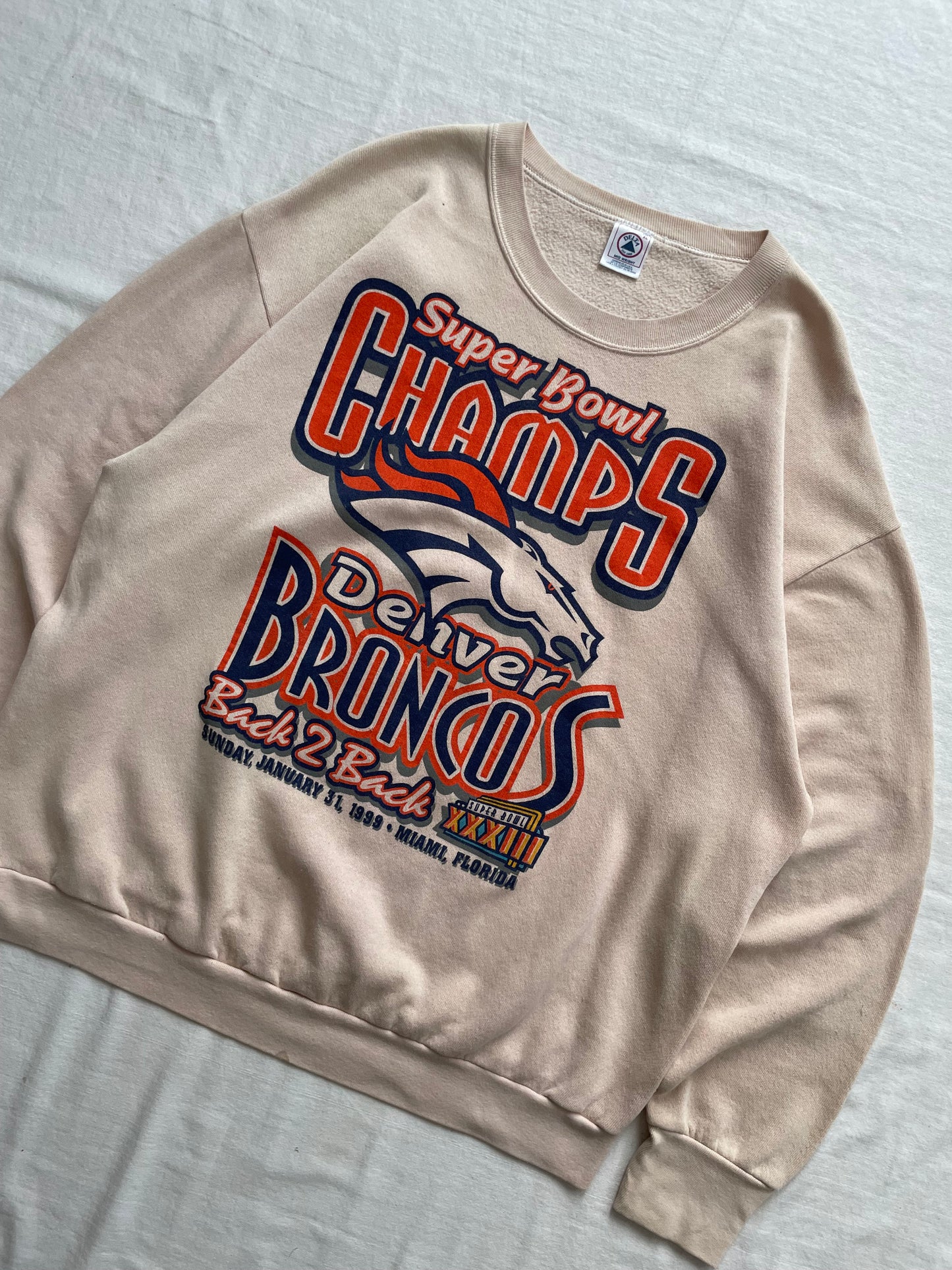 Vintage Denver Broncos 1999 Super Bowl Champs Crewneck XLarge