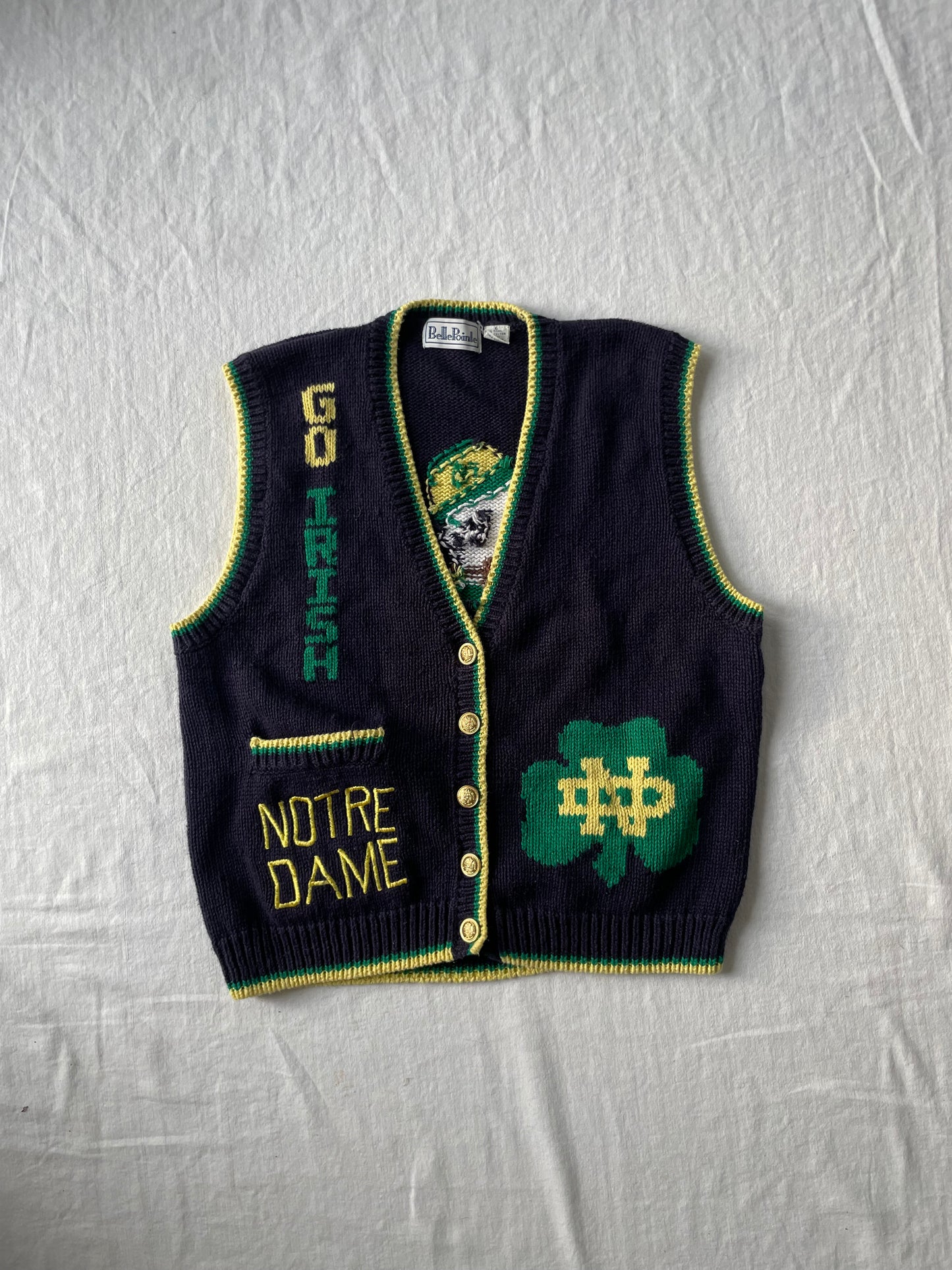 Vintage Notre Dame Sweater Vest Large