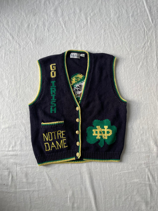 Vintage Notre Dame Sweater Vest Large