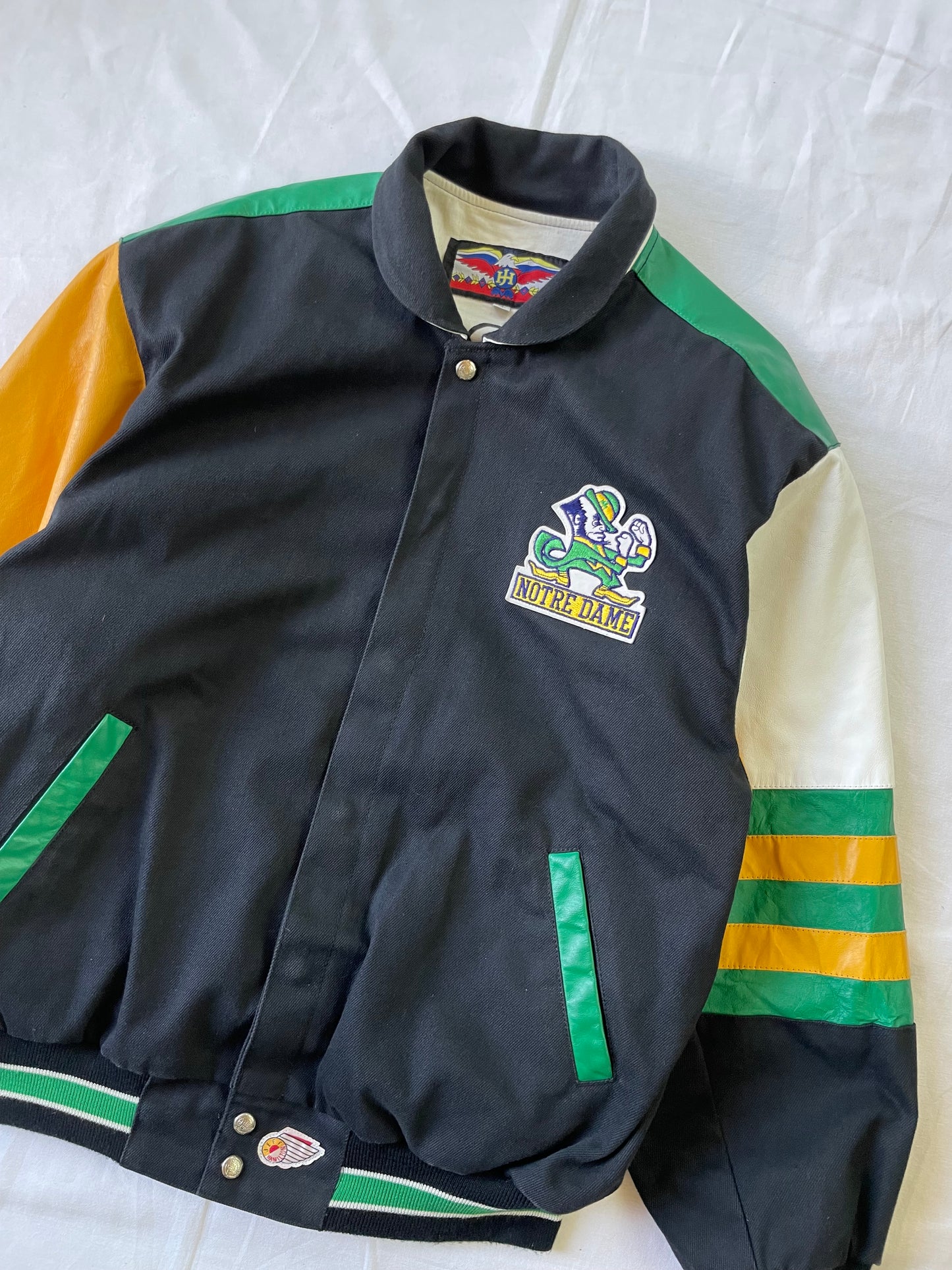 Vintage Notre Dame Jeff Hamilton Leather Jacket XLarge