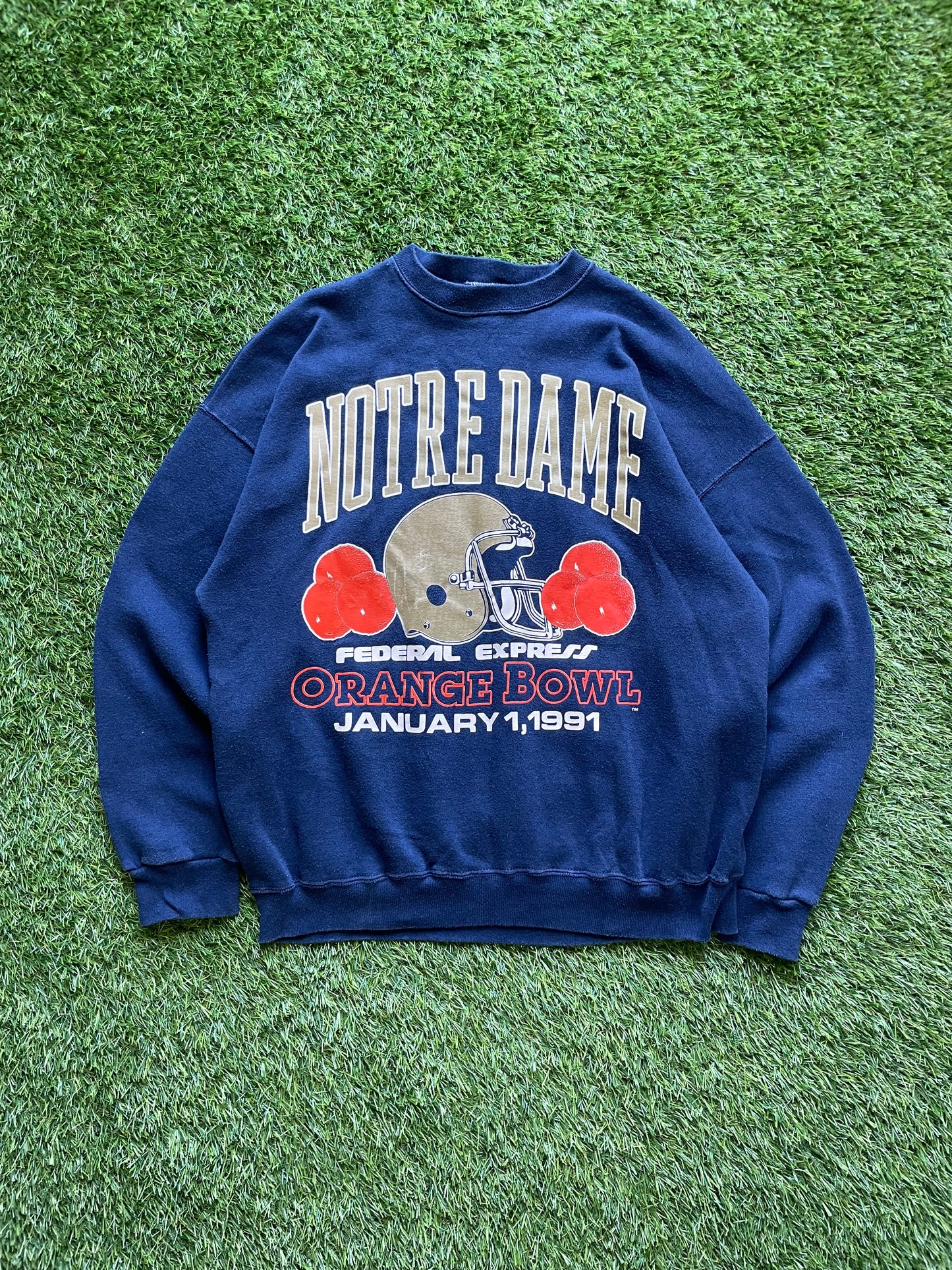 Vintage Notre Dame 1991 Orange Bowl Football Crewneck Large/XLarge