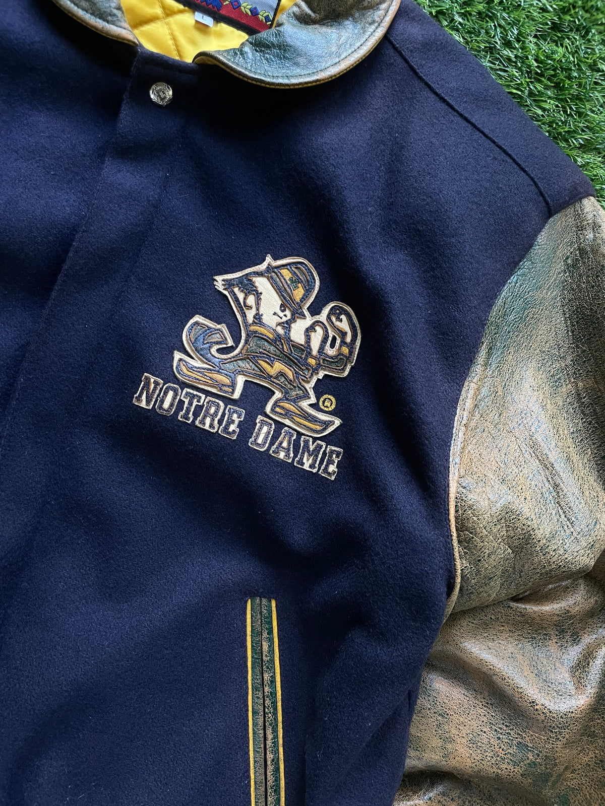 Vintage Notre Dame Fighting Irish Leather Varsity Jacket Large/XLarge