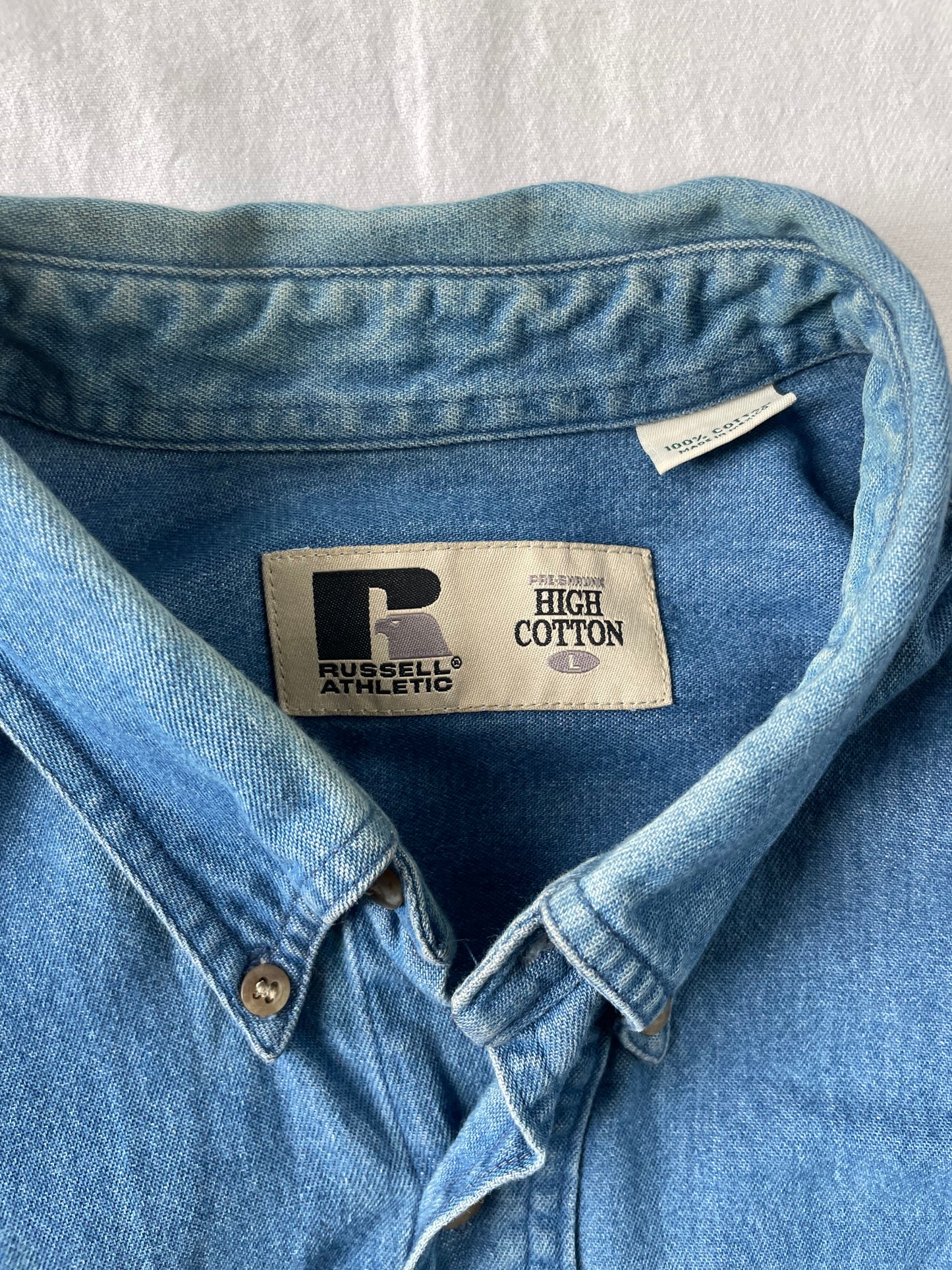 Vintage Notre Dame Denim Button Down Large