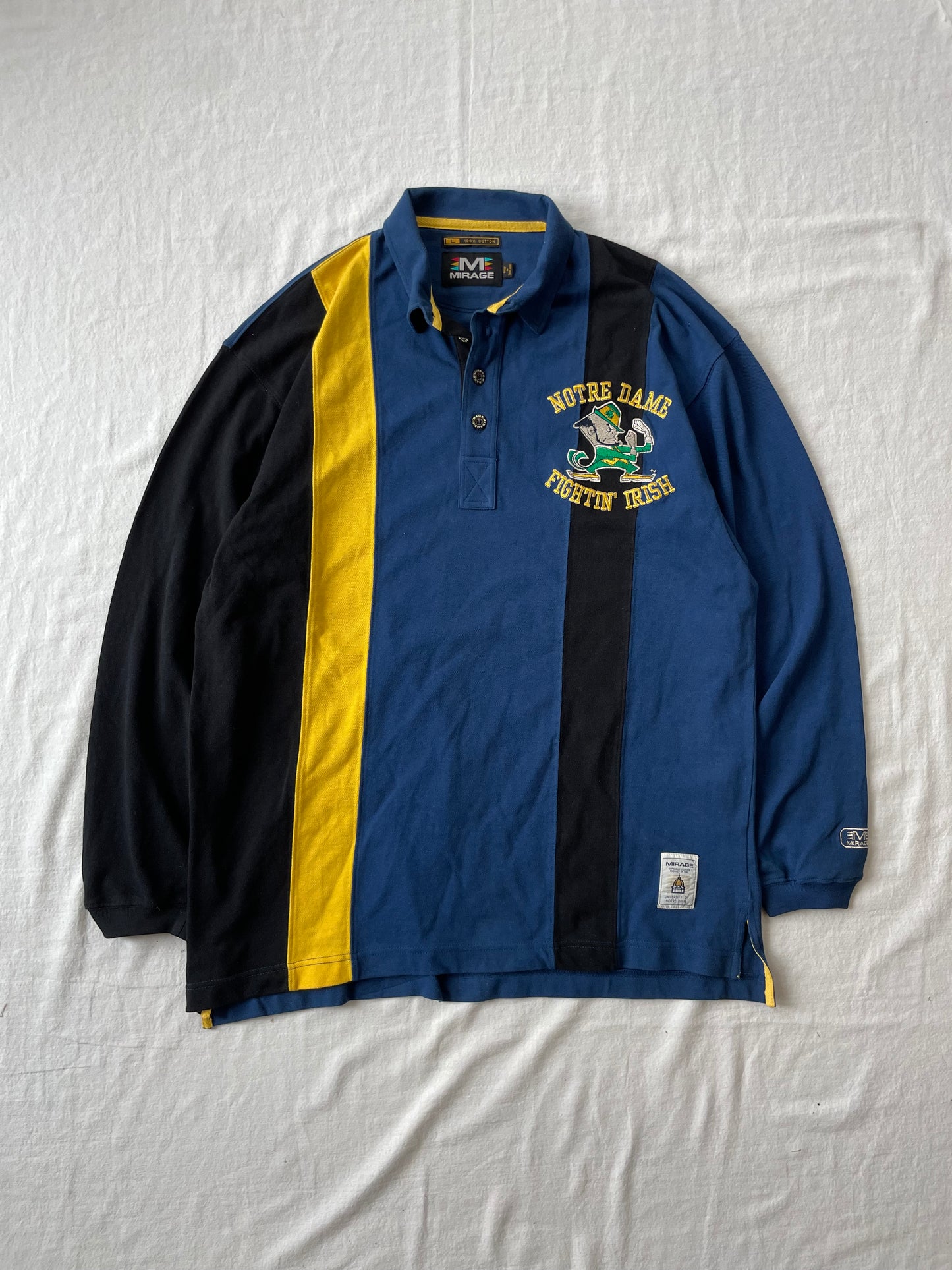 Vintage Notre Dame Long Sleeve Polo Large
