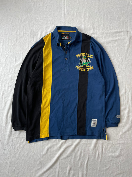 Vintage Notre Dame Long Sleeve Polo Large