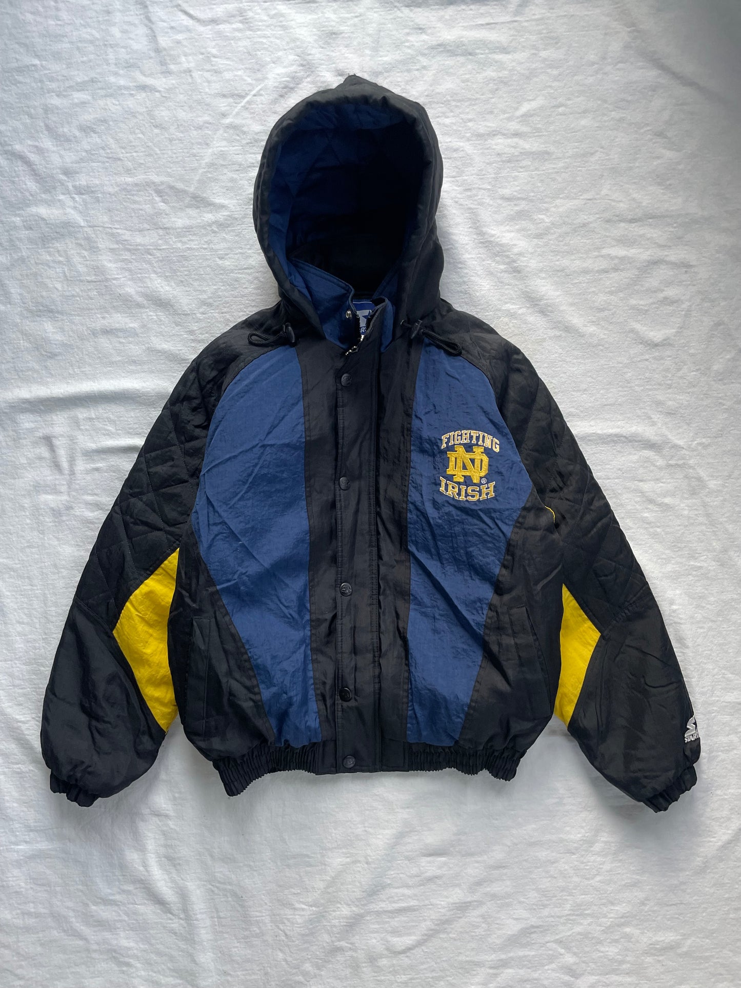 Vintage Notre Dame Starter Puffer Jacket Small