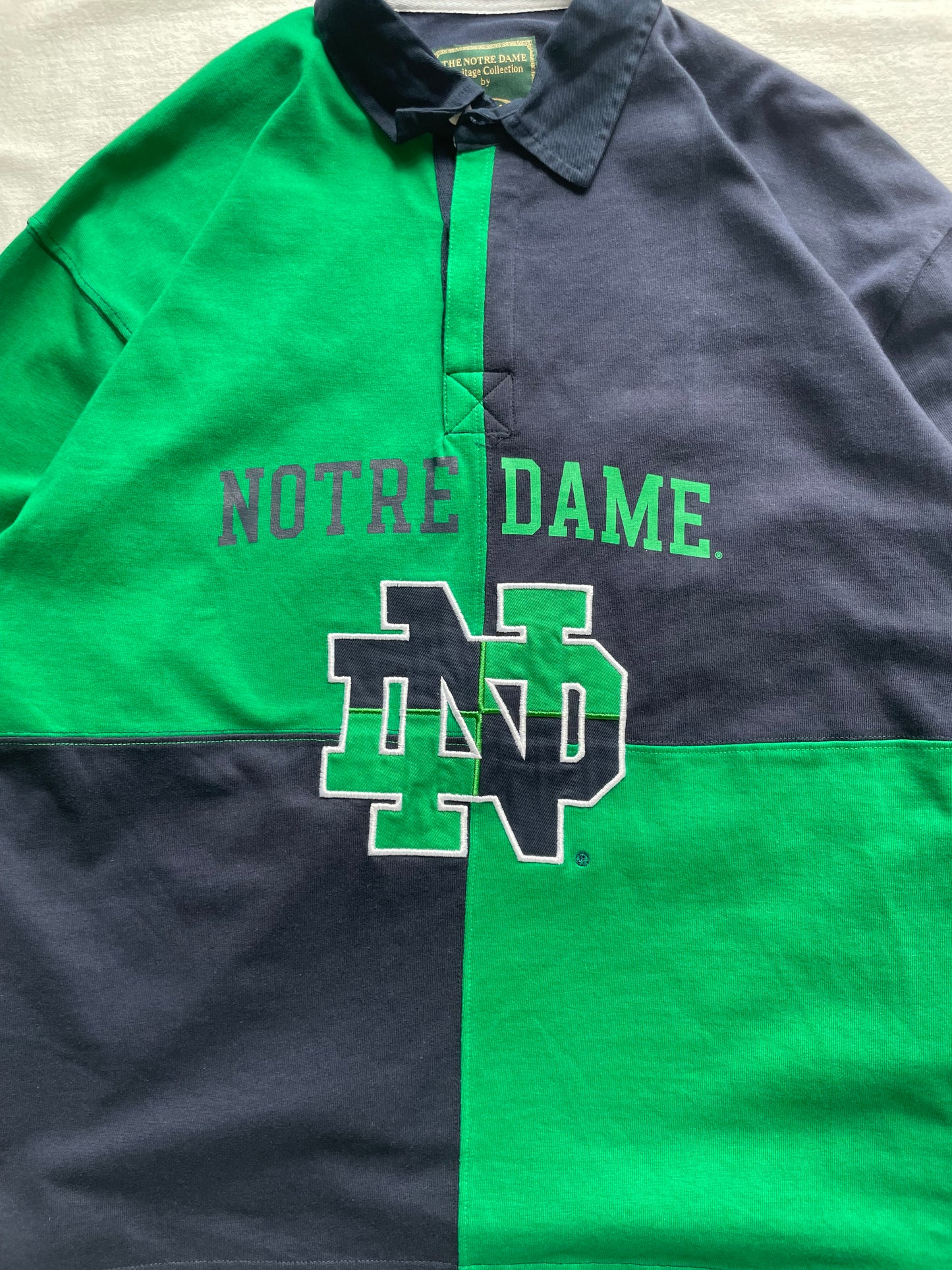 Vintage Notre Dame Rugby Polo Large