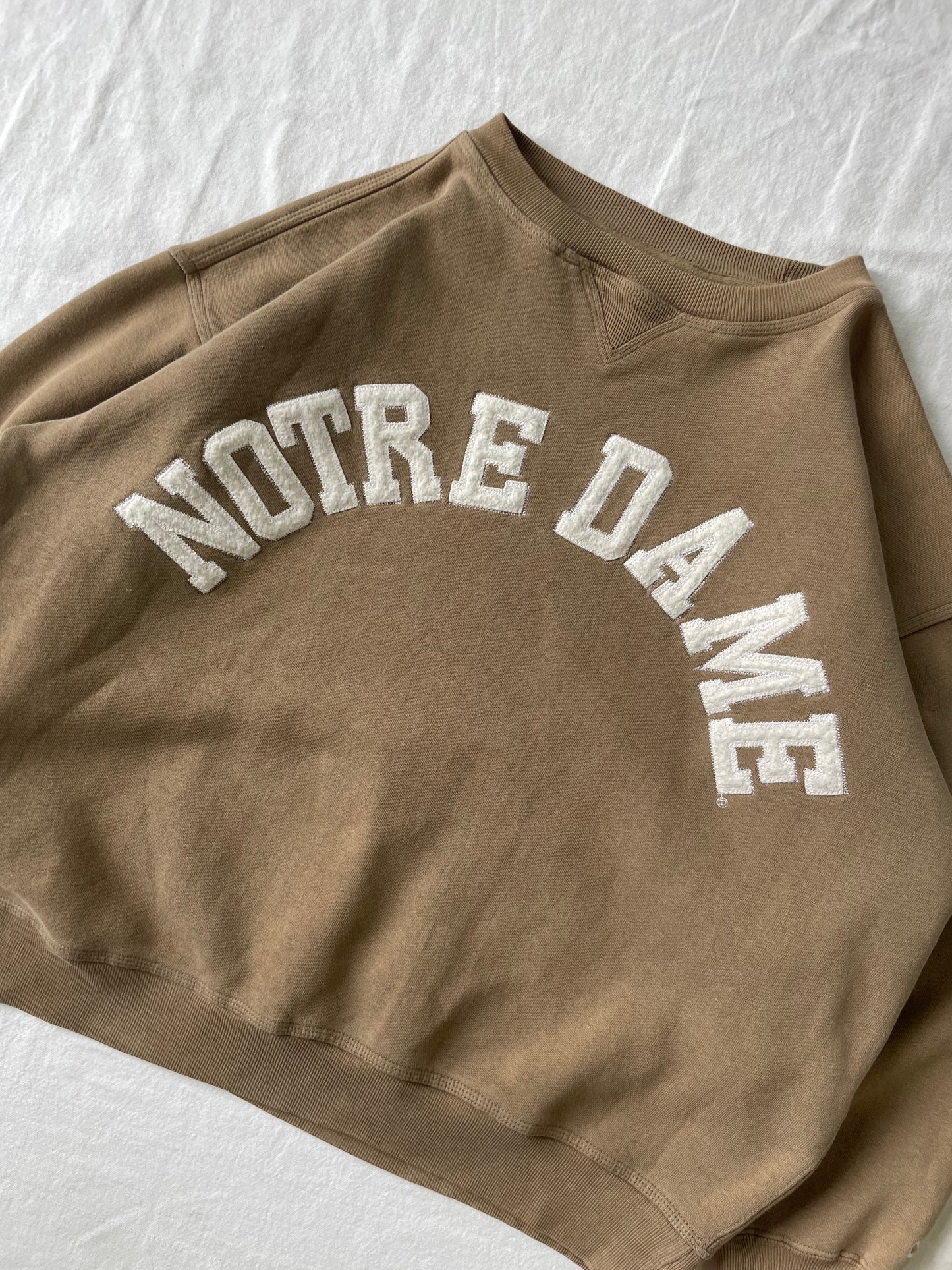Vintage Notre Dame Mocha Brown Crewneck XLarge