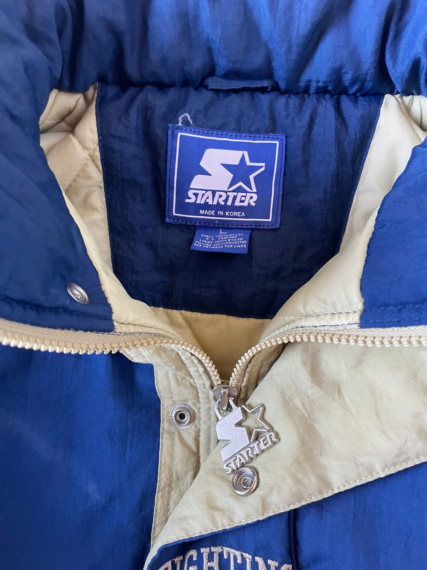 Vintage Notre Dame Starter Puffer Jacket Large