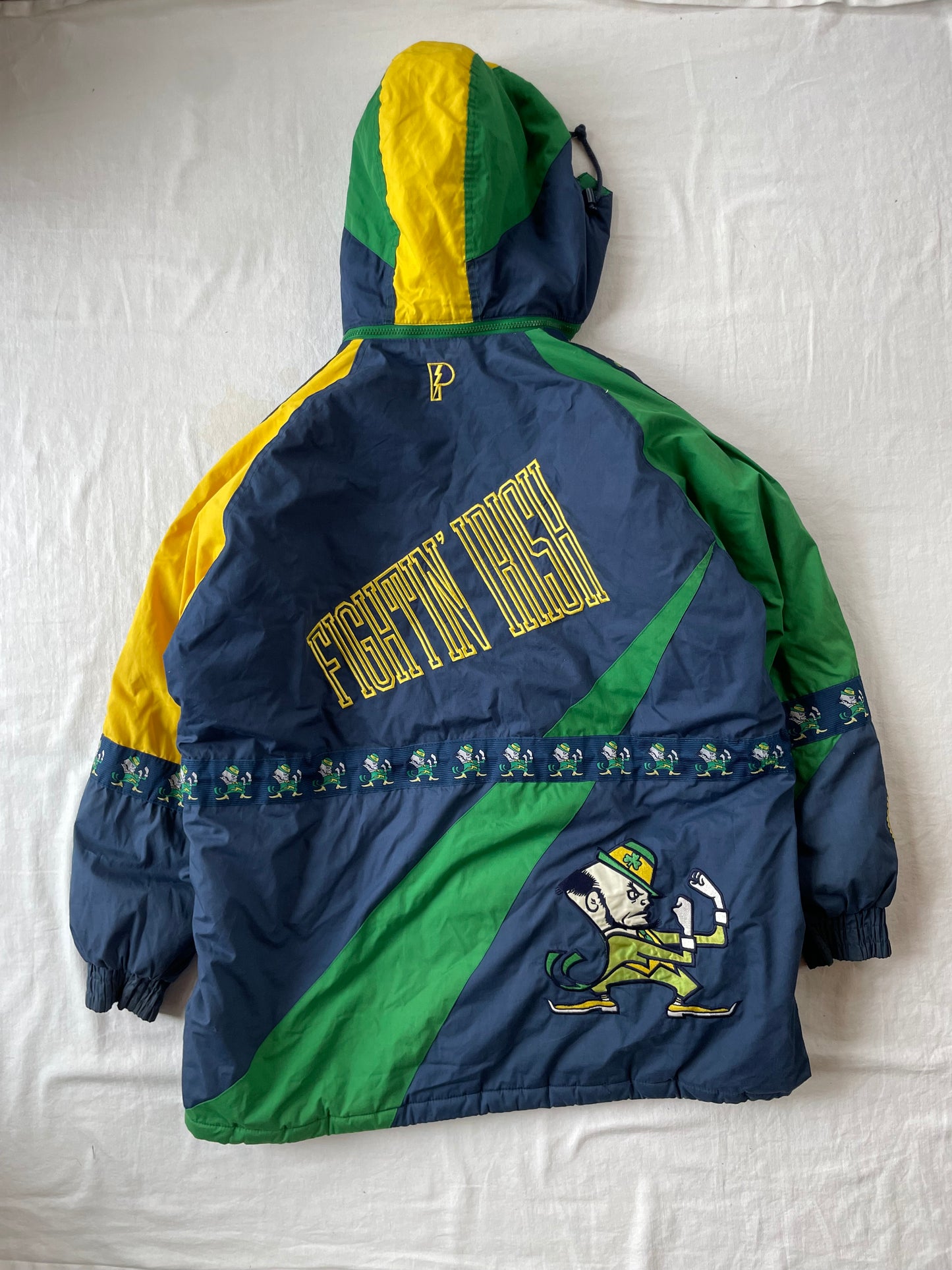 Vintage Notre Dame Puffer Parka Jacket XLarge