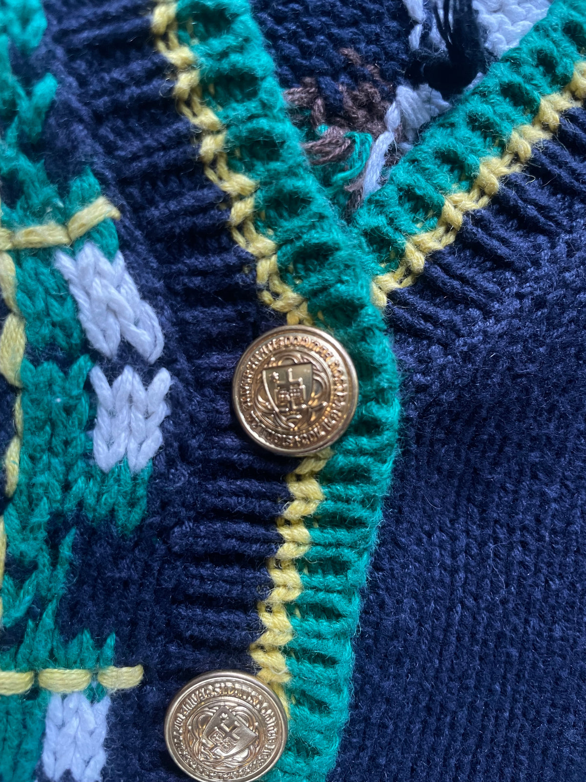 Vintage Notre Dame Cardigan Sweater Small