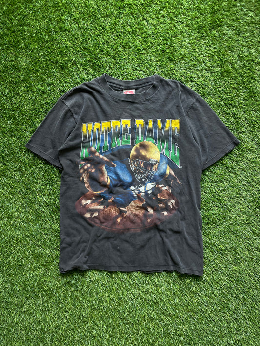 Vintage Notre Dame Football Double Sided Tee Large