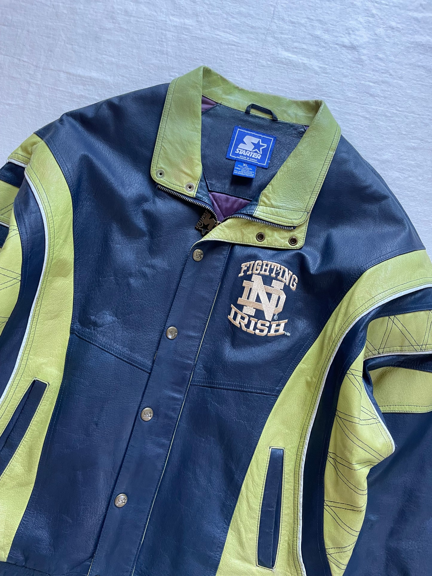 Vintage Notre Dame Leather Jacket XLarge
