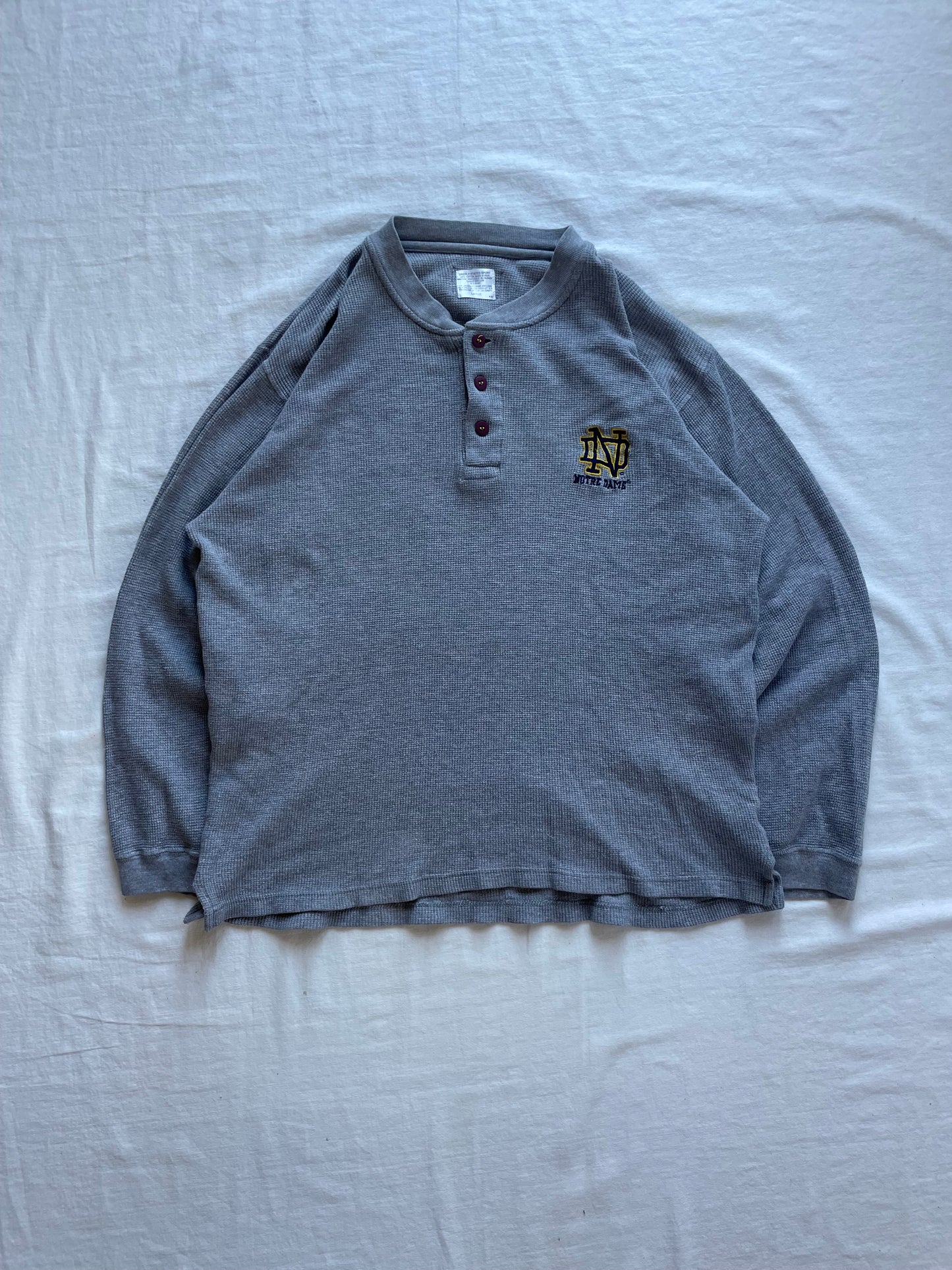 Vintage Notre Dame Thermal Long Sleeve Large
