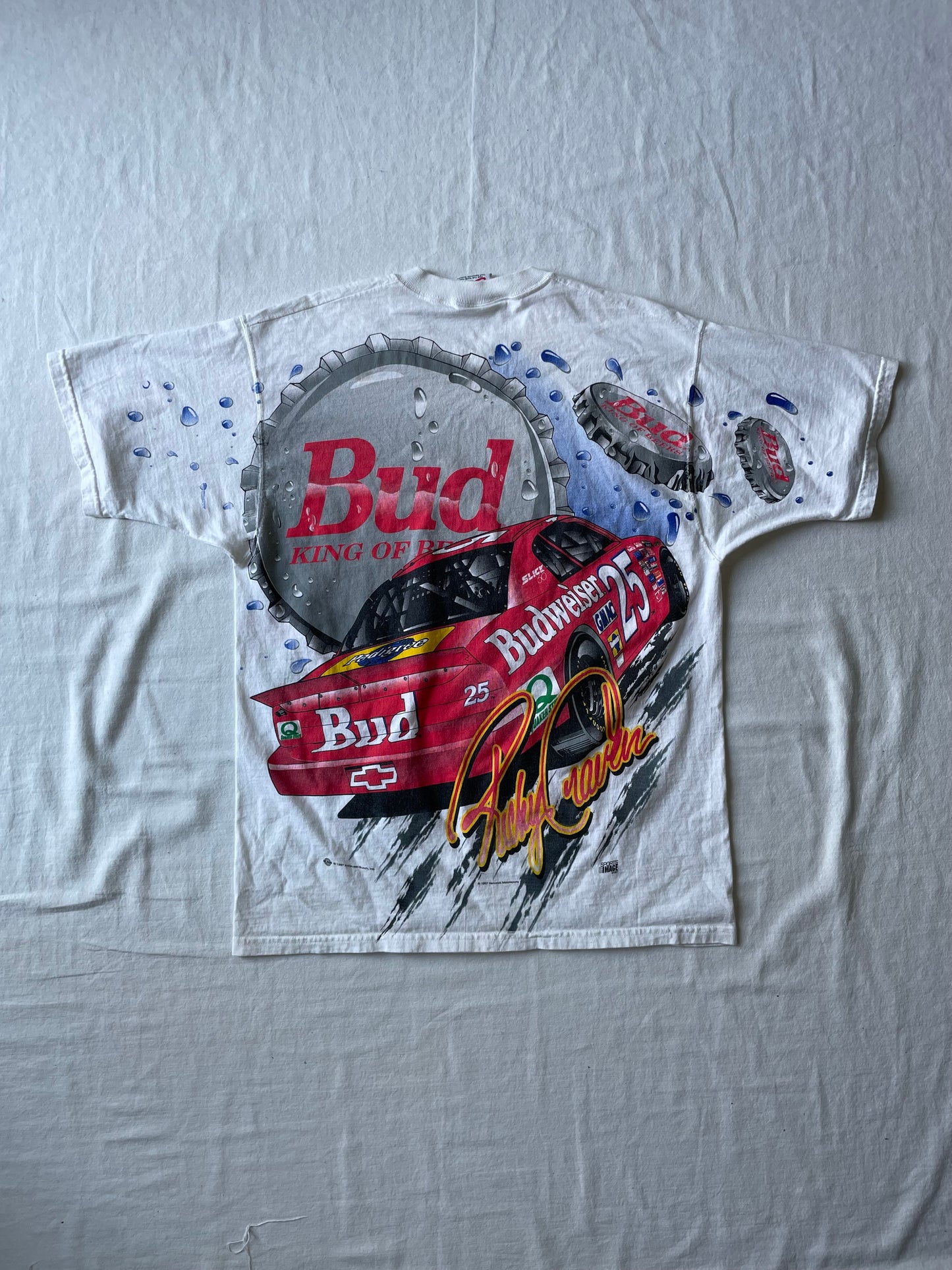 Vintage Budweiser Racing Tee Large