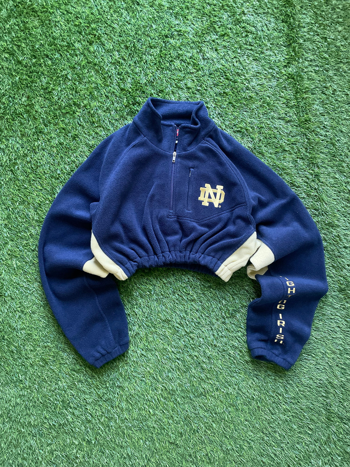 Vintage Notre Dame Women’s Cropped Fleece Jacket Medium/Large