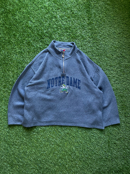 Vintage Notre Dame Quarter Zip Sweatshirt XLarge