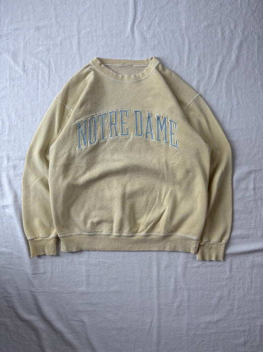 Vintage Notre Dame Yellow Crewneck Large