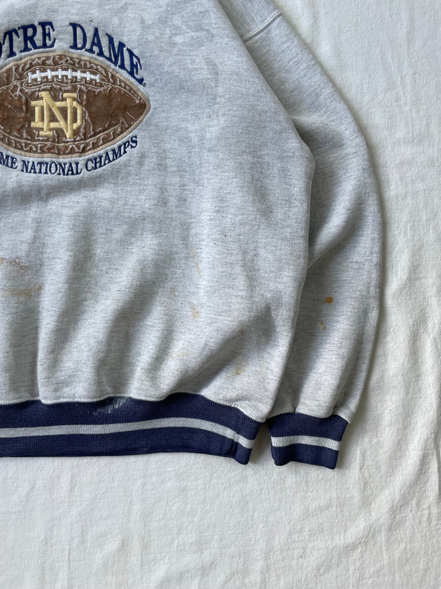 Vintage Notre Dame 8 Time National Champs Crewneck Large
