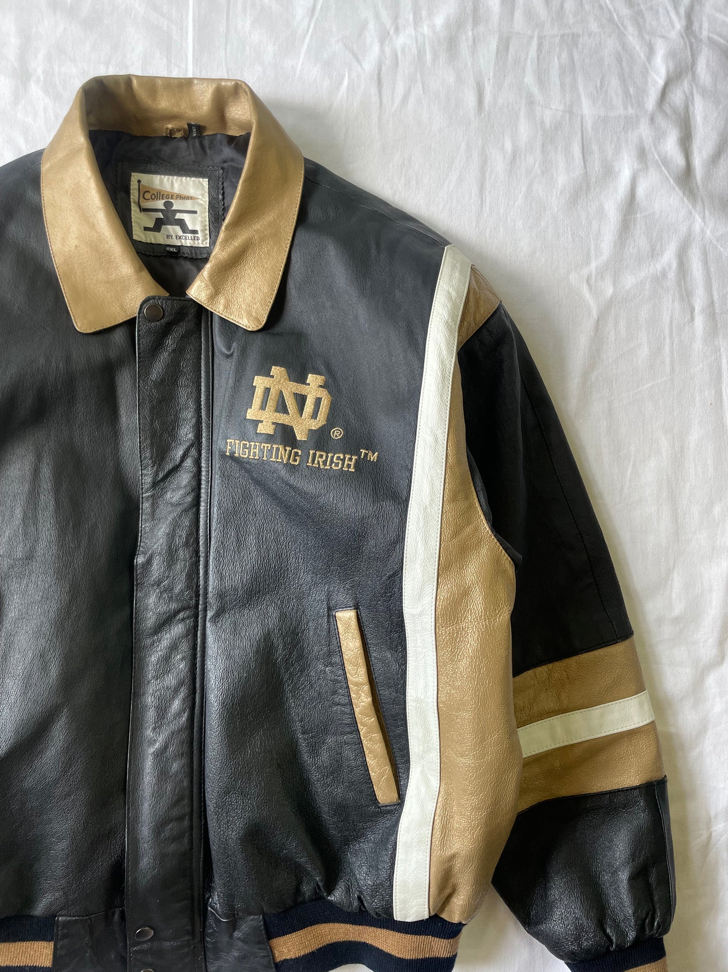 Vintage Notre Dame Leather Jacket 2XL