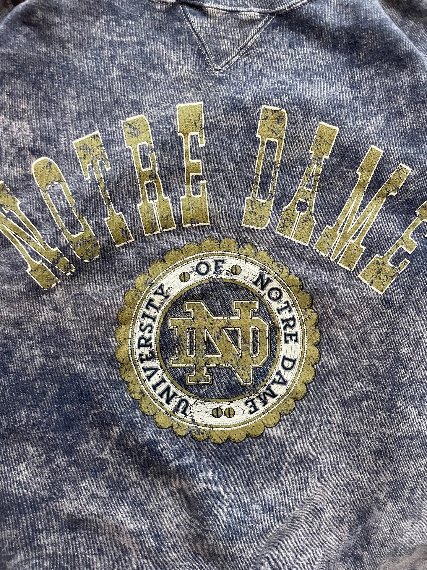Vintage Notre Dame Acid Washed Crewneck Large/XLarge