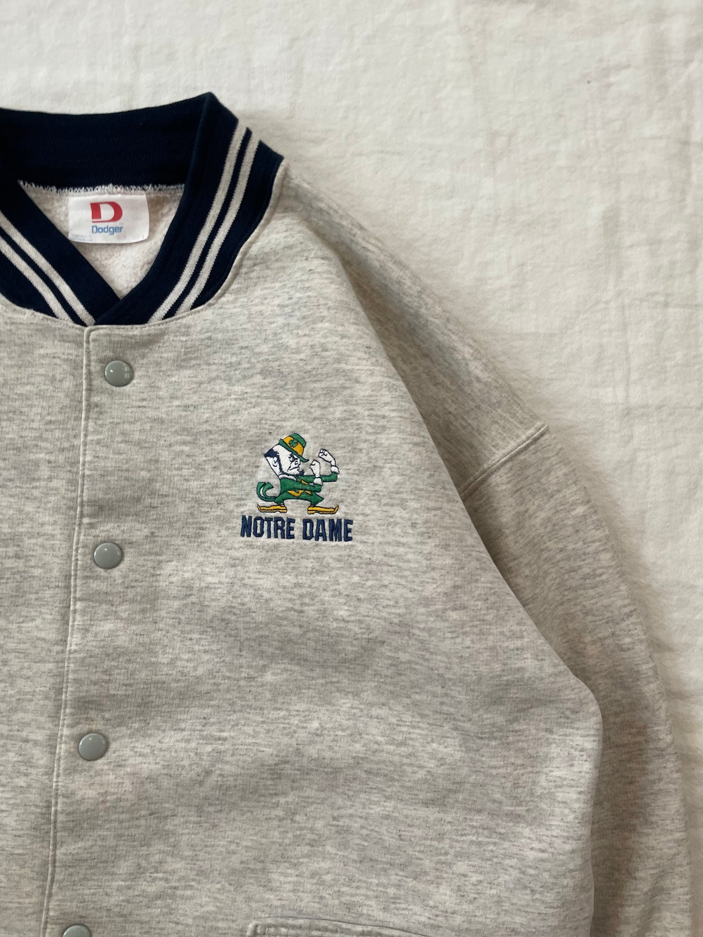 Vintage Notre Dame Heather Grey Sweater Large