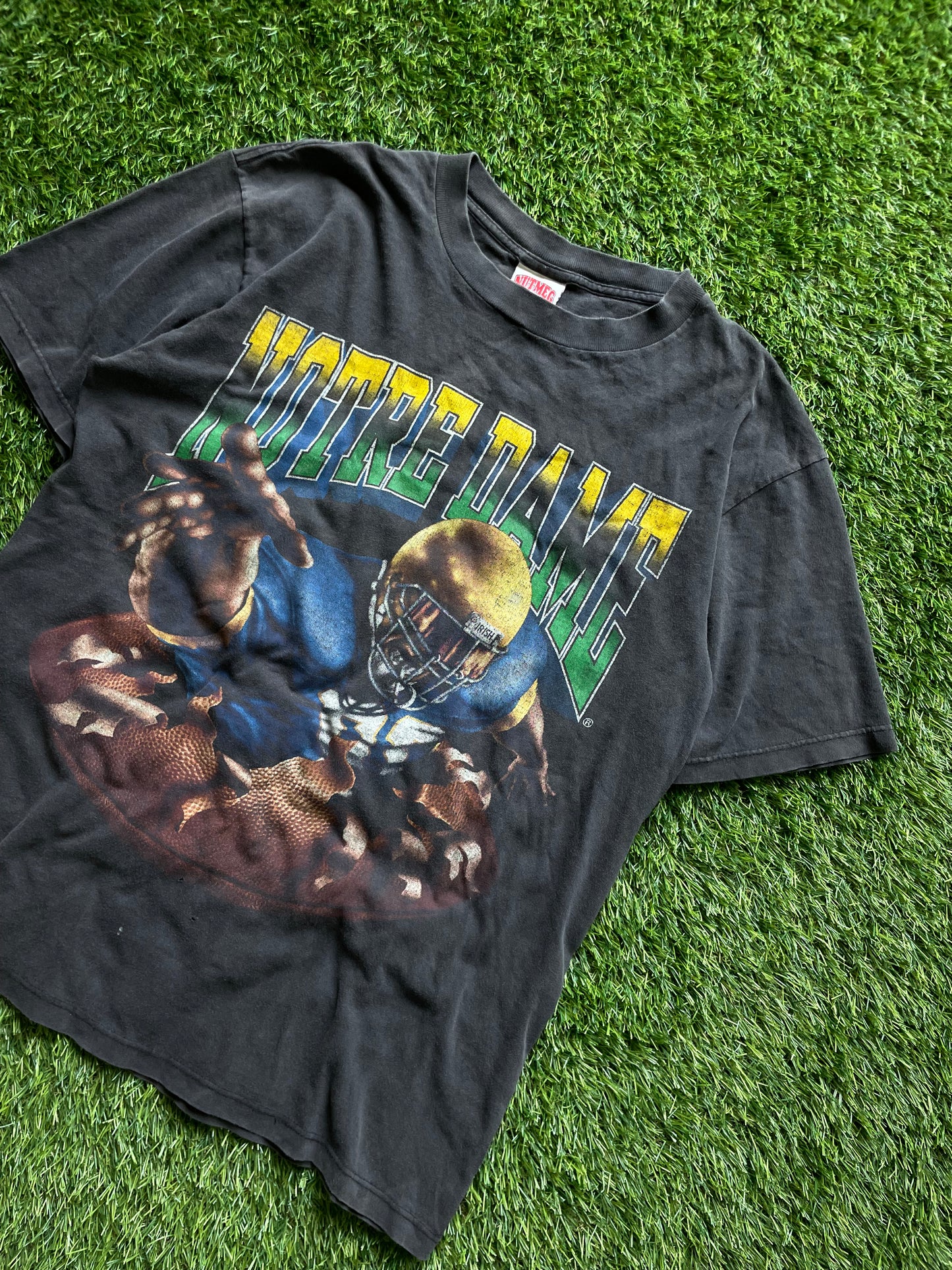 Vintage Notre Dame Football Double Sided Tee Large