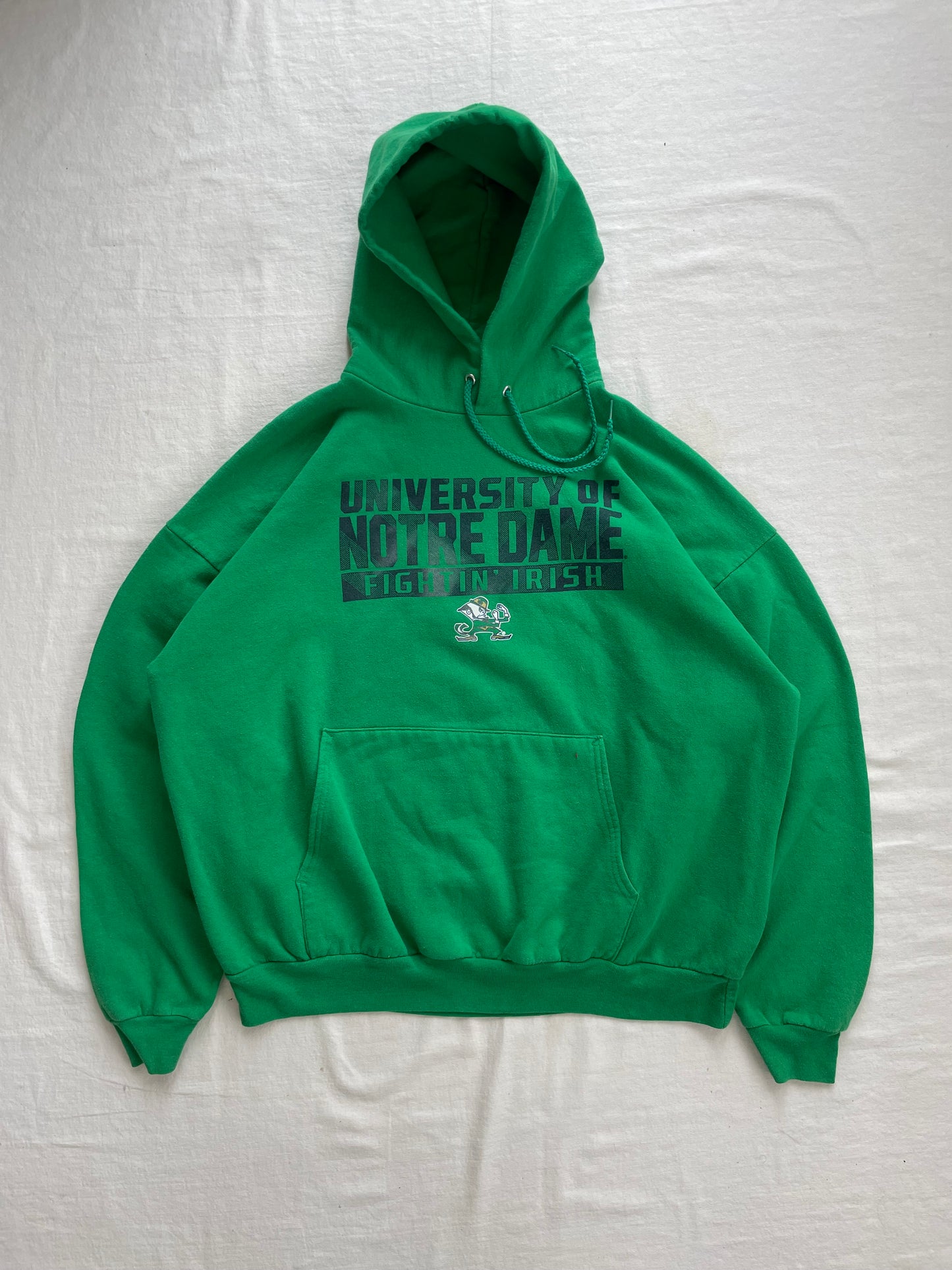 Vintage Notre Dame Green Hoodie XLarge/2XL