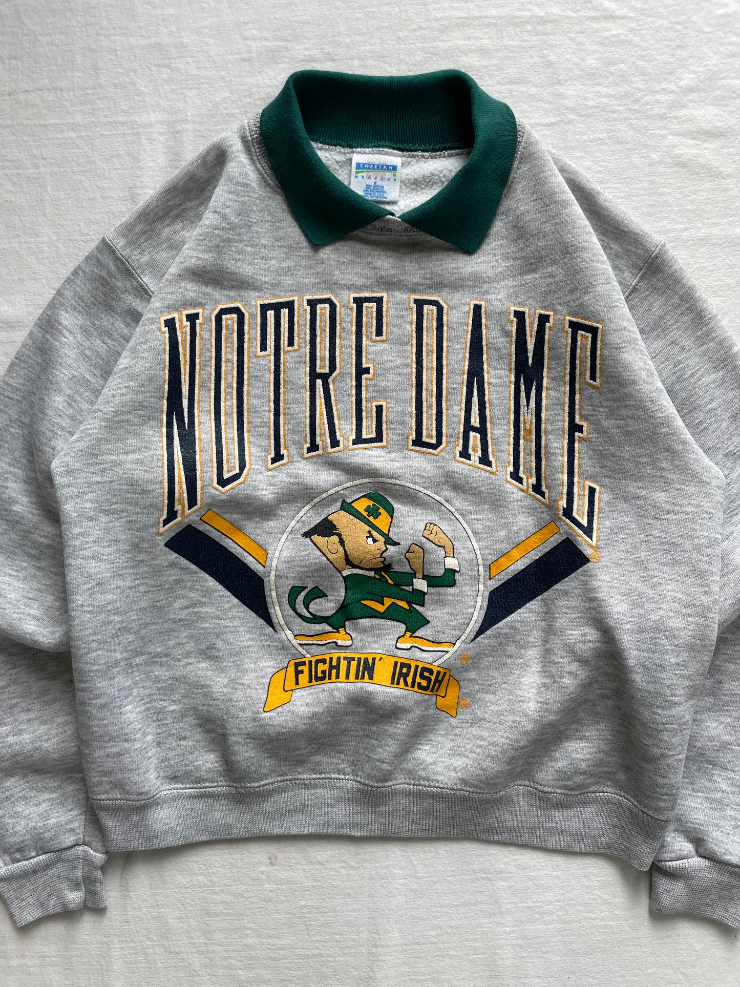Vintage Notre Dame Rugby Polo Sweatshirt Small