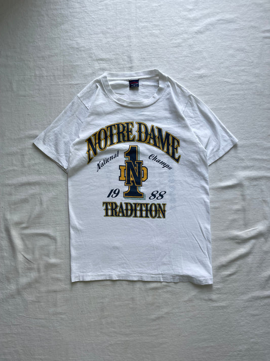 Vintage 1988 Notre Dame National Champions Lou Holtz Tee Small