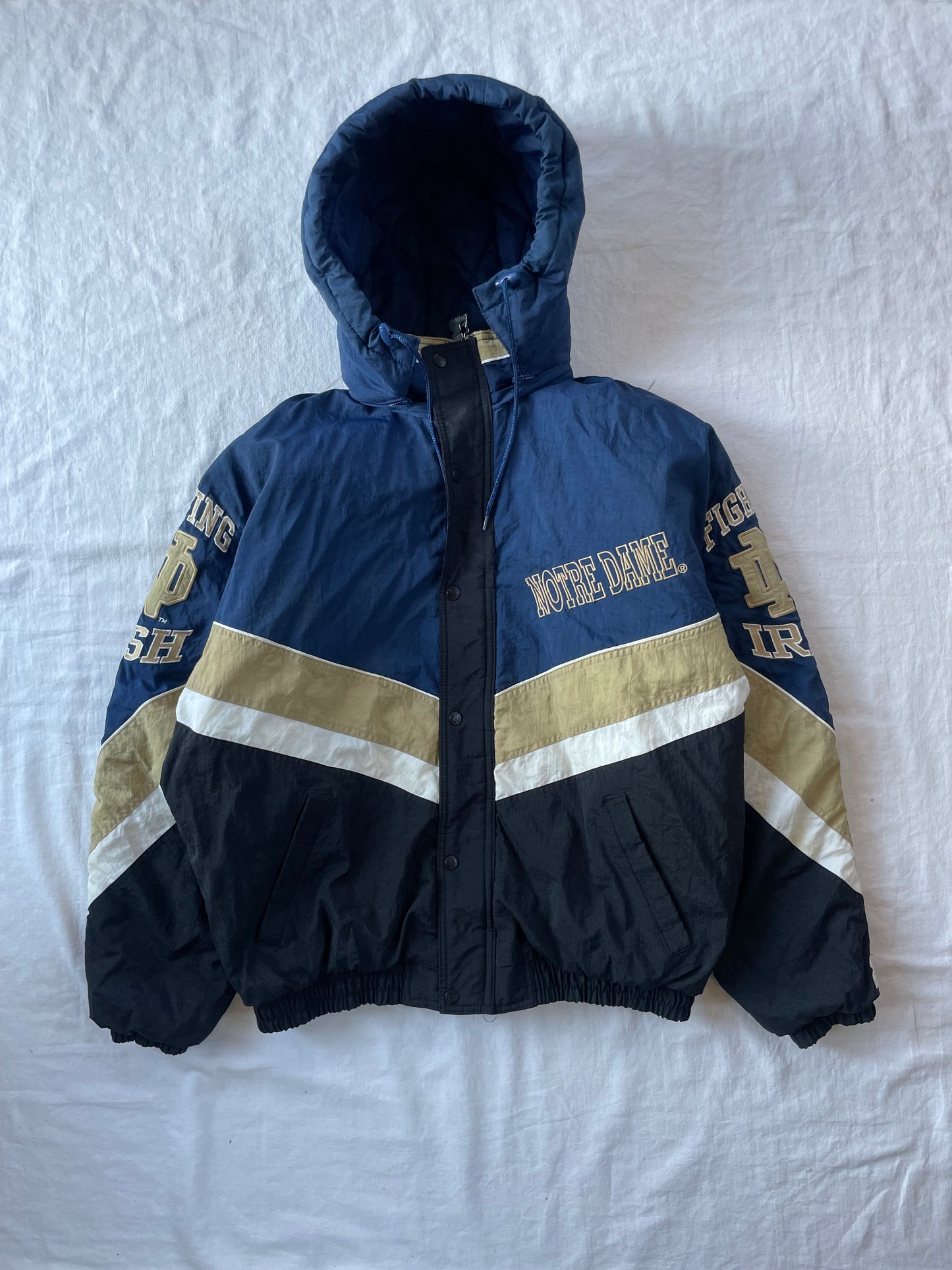 Vintage Notre Dame Starter Puffer Jacket Large