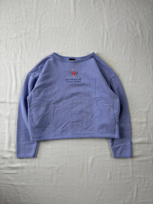 Vintage Notre Dame Purple Cropped Crew Womens Small