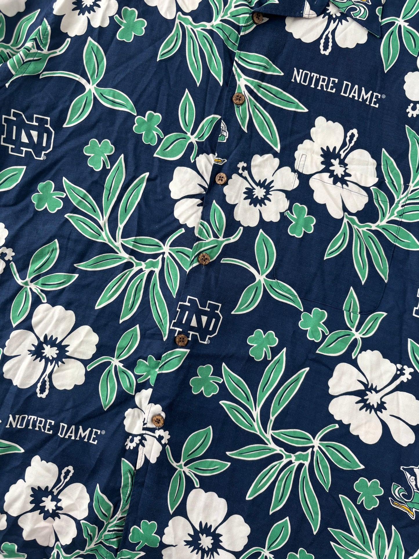 Vintage Notre Dame Hawaiian Shirt XLarge