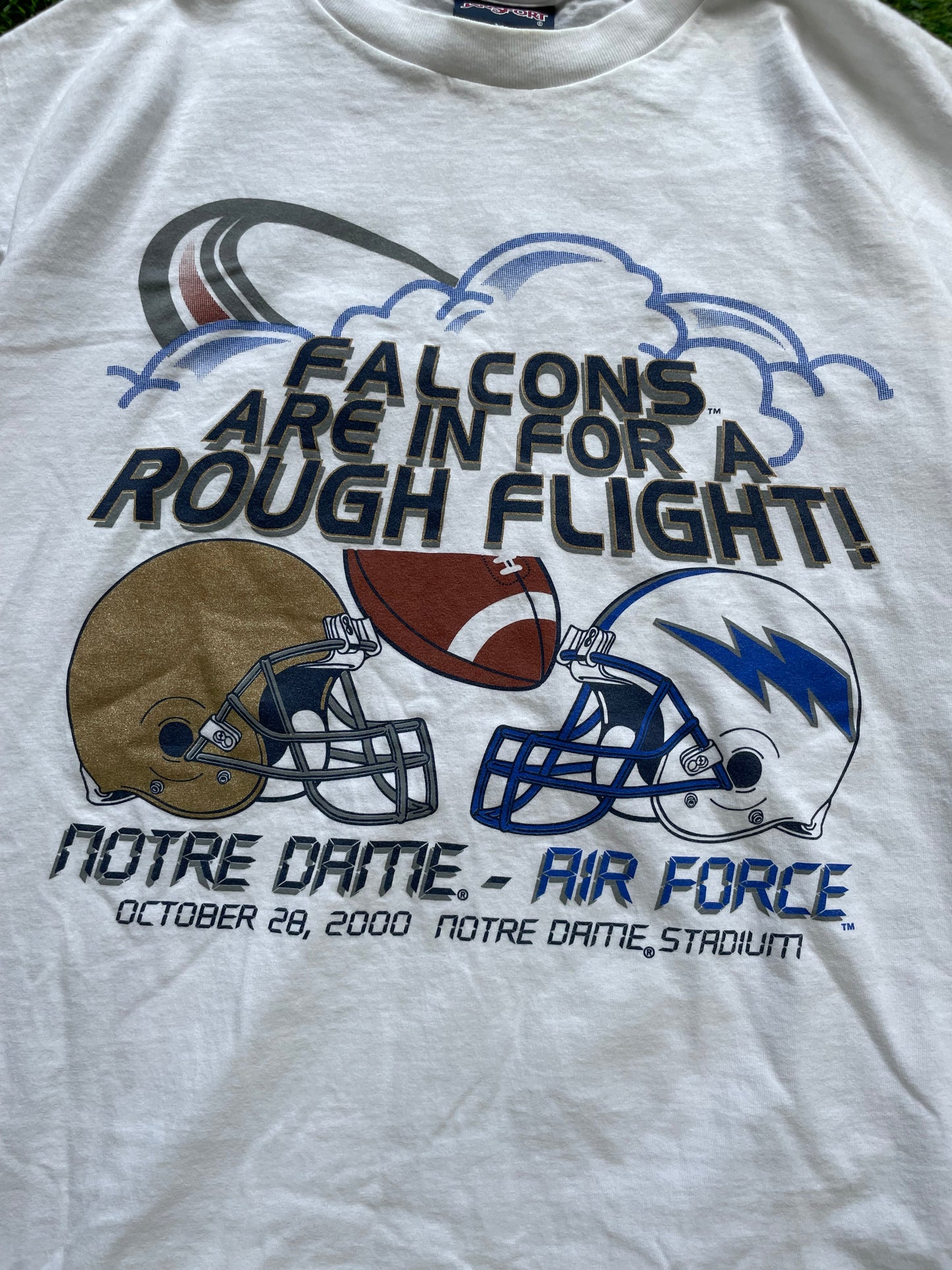 Vintage 2000 Notre Dame vs Air Force Football Tee XLarge